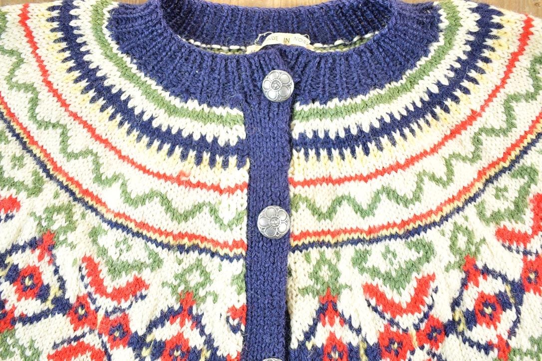 Vintage 1980s 100% Wool Knit Sweater Womens S - Image 3