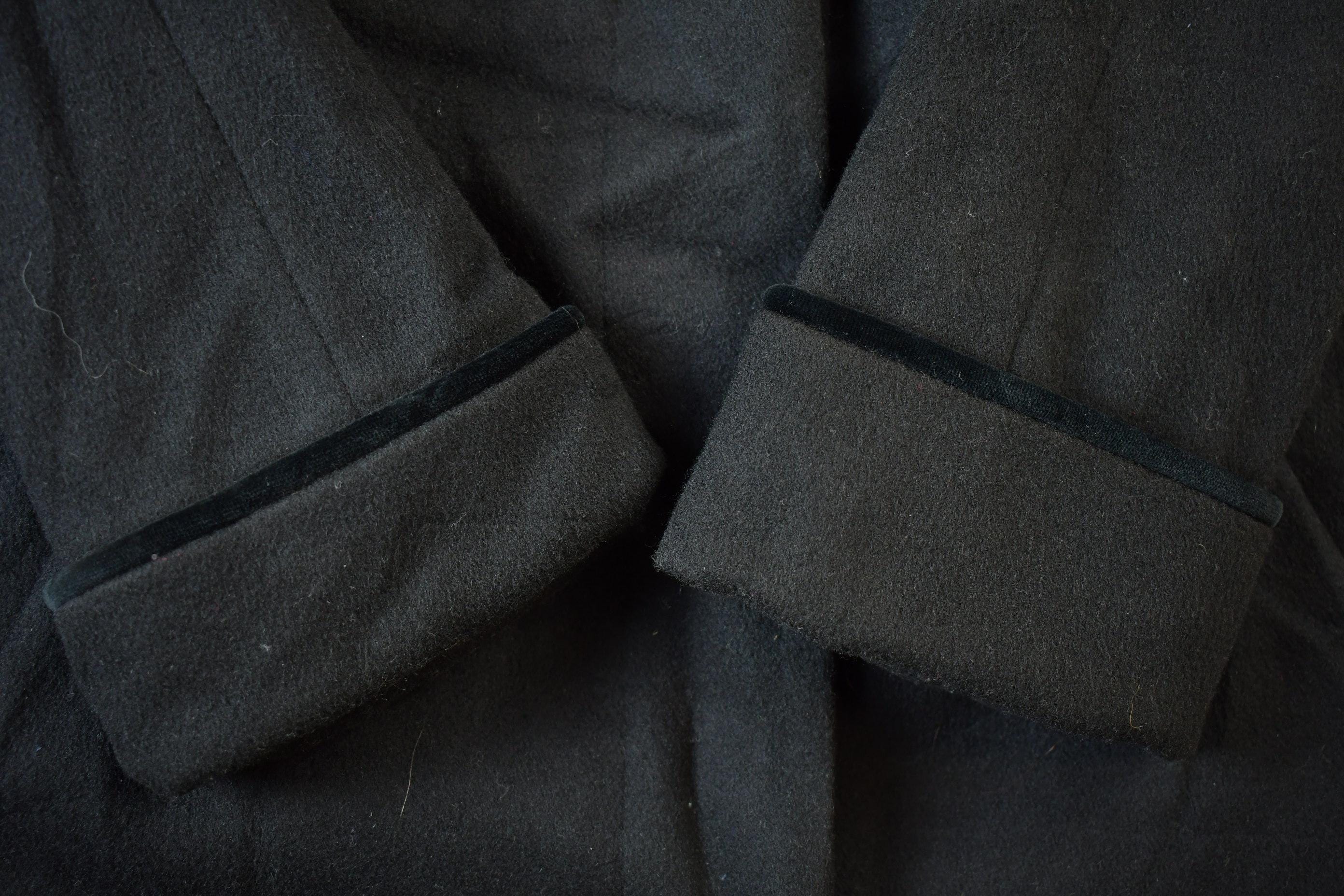 Vintage 1980s 100% Wool Long Trench Coat Made In USA - Image 6