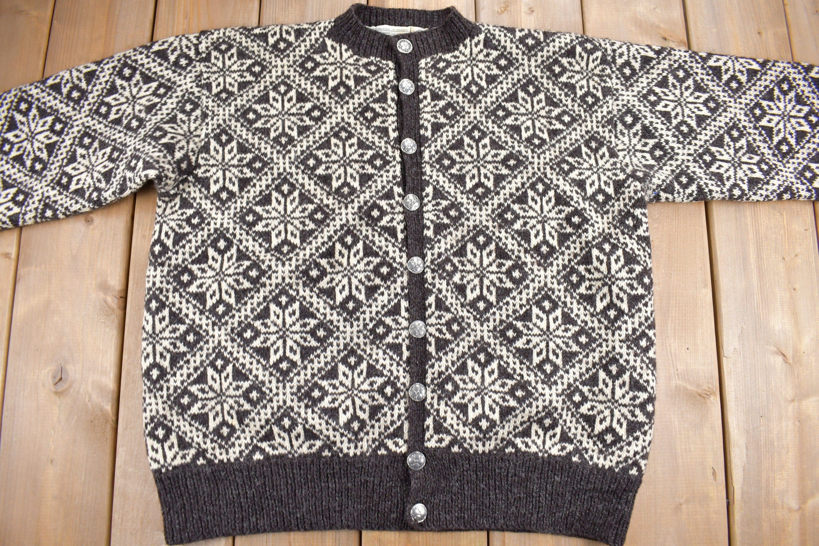 Vintage 1980s 100% Wool Winter Theme Knit Sweater Men's Medium - Image 3