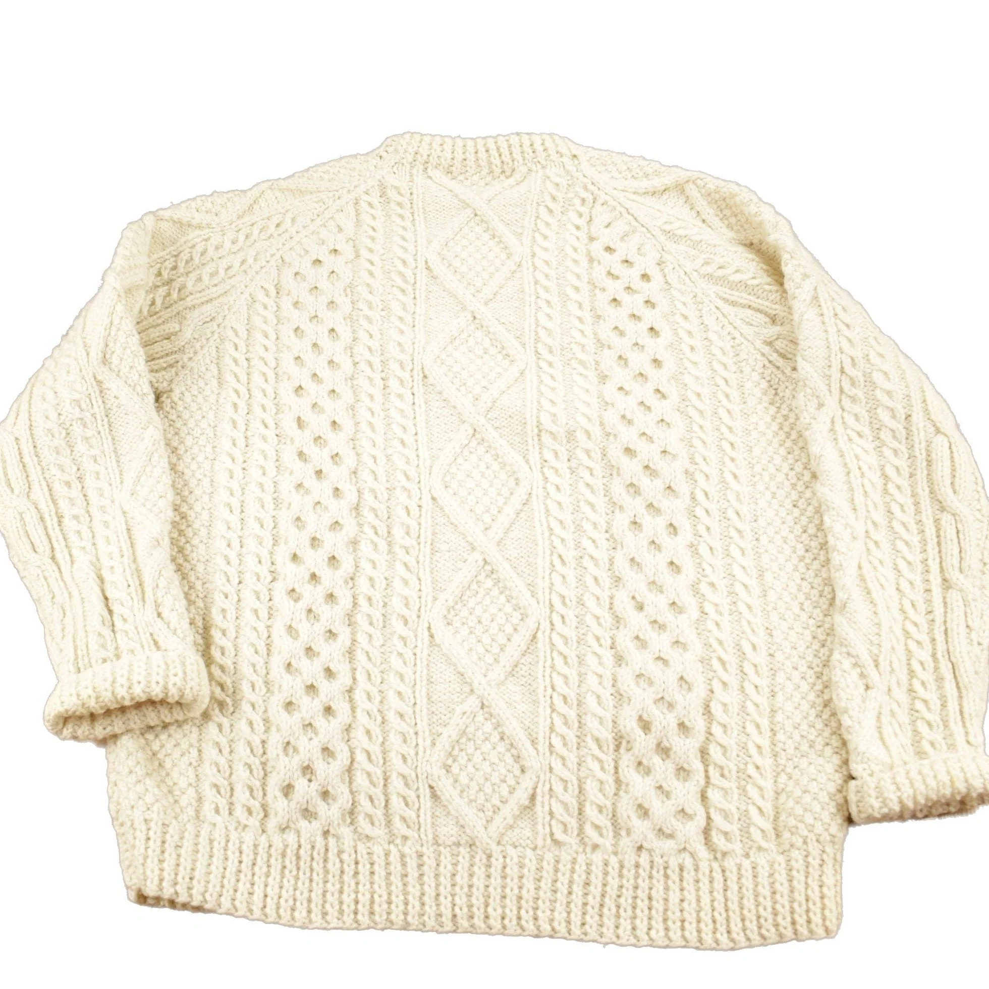 Vintage 1980s 3D Cable Knit Sweater Men's Large - Image 2
