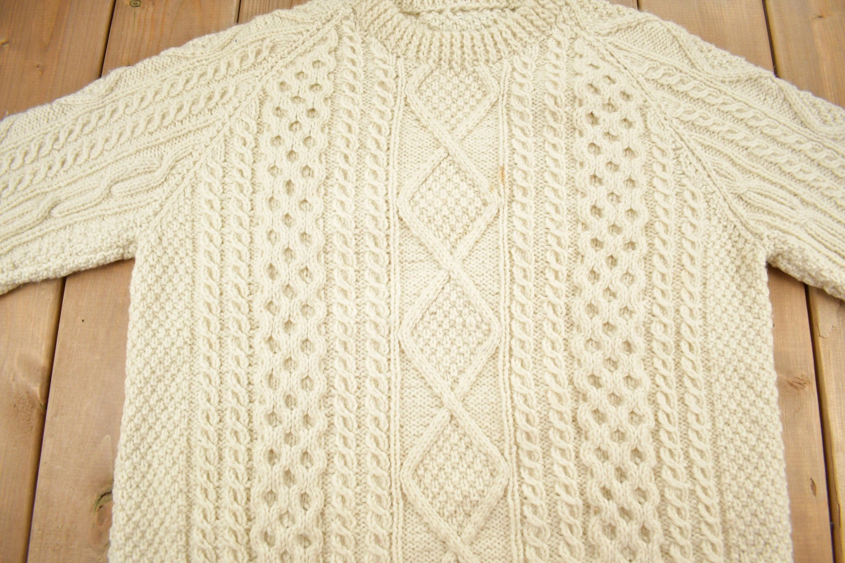 Vintage 1980s 3D Cable Knit Sweater Men's Large - Image 3