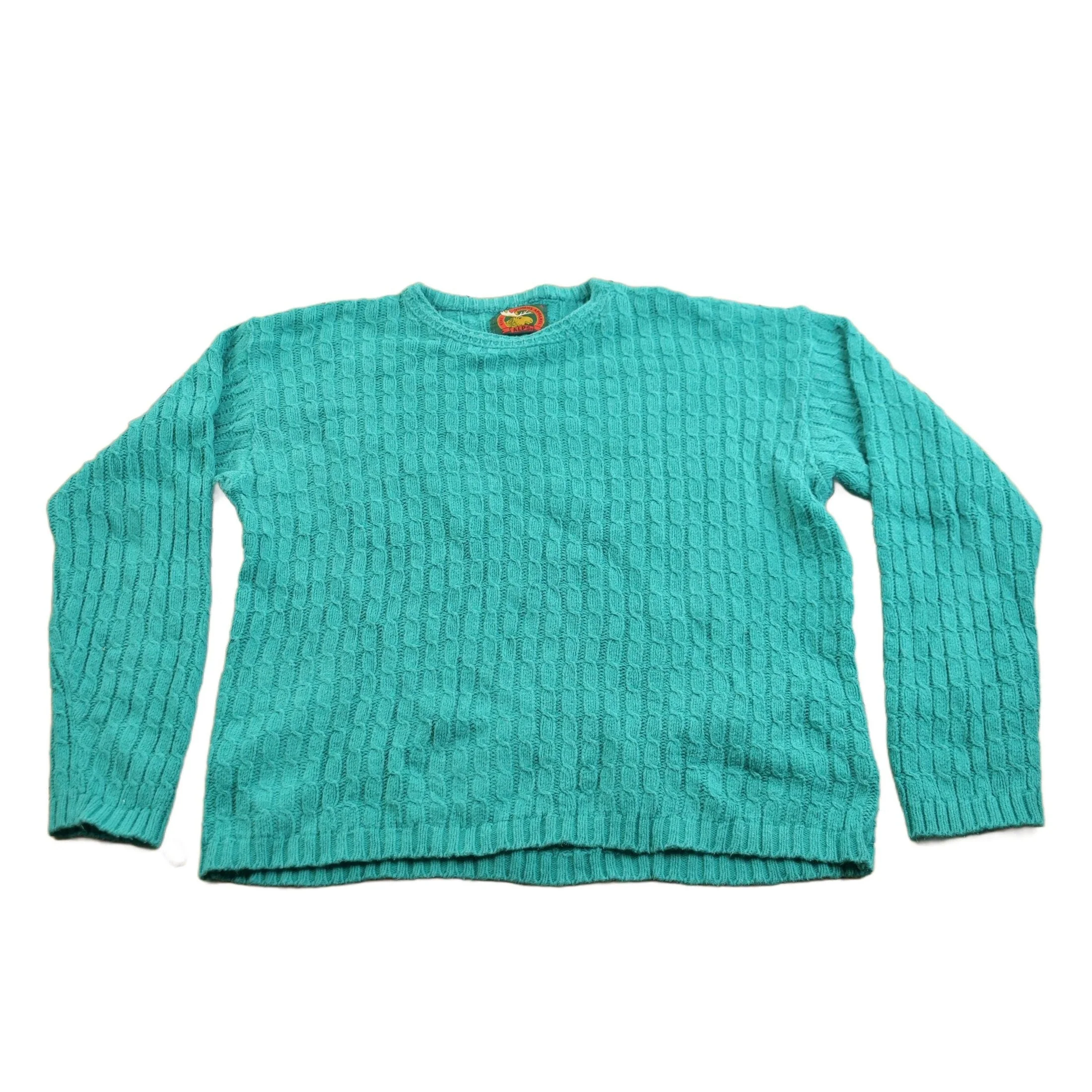 Vintage 1980s Alps Womens Apparel Hand Knit Cable Knit Crewneck Sweater Women's S