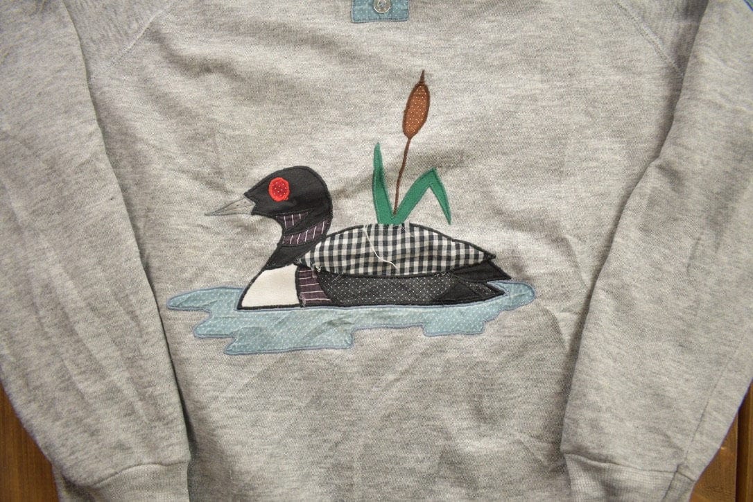 Vintage 1980s American Fleecewear Duck Crewneck Sweatshirt Men's Medium - Image 3