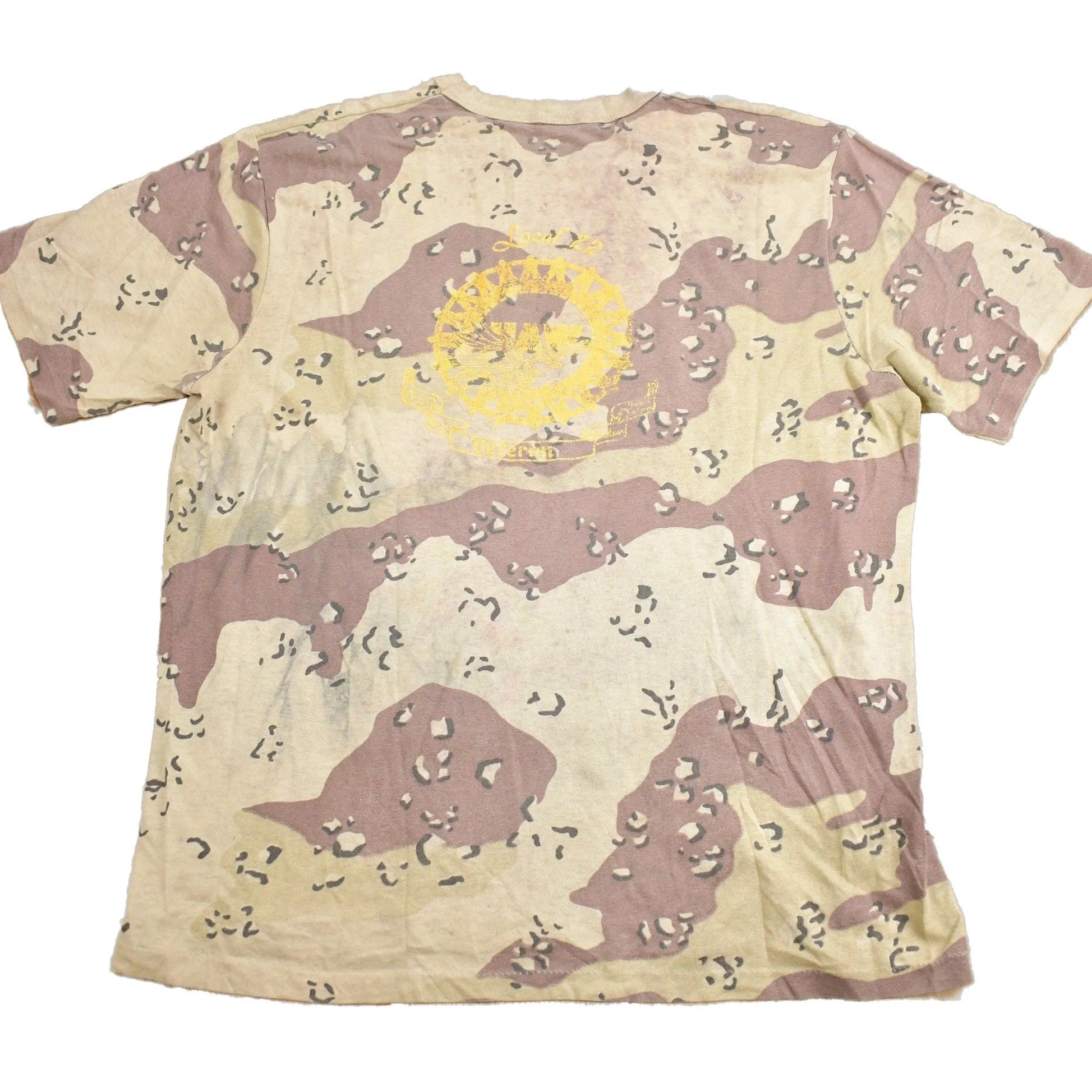 Vintage 1980s American Veteran Graphic Desert Camo T Shirt Men's Large