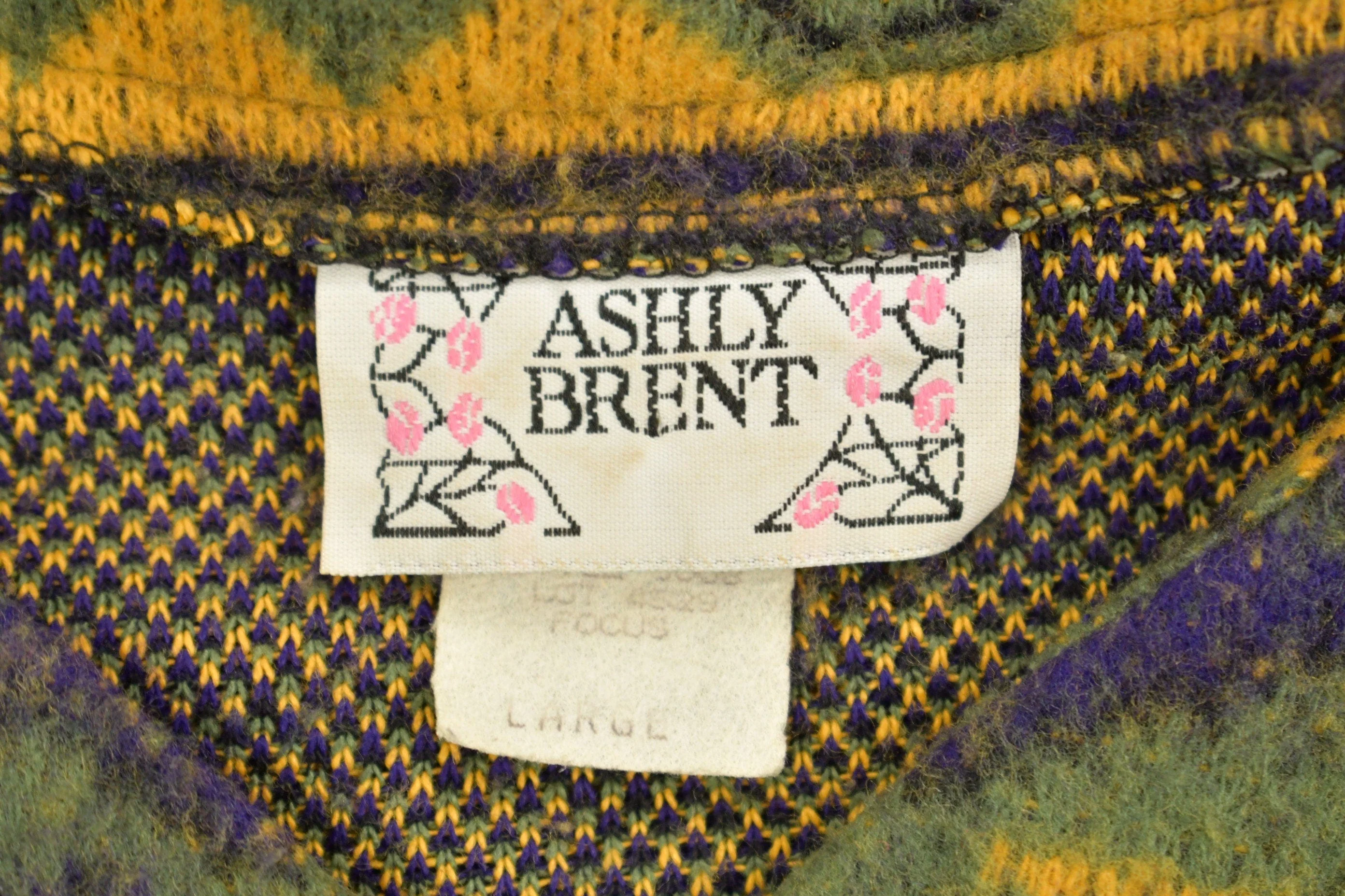 Vintage 1980s Ashly Brent Knitted Cardigan / Vintage 80s Cardigan / Pattern Sweater / Outdoorsman / Winter / Abstract Design - Image 4