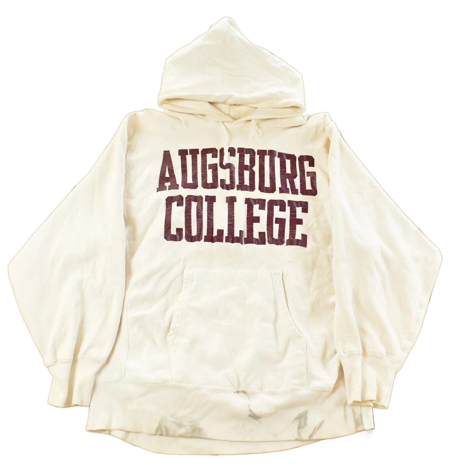 Vintage 1980s Augsburg College Champion Reverse Weave Warmup Hoodie Men's L