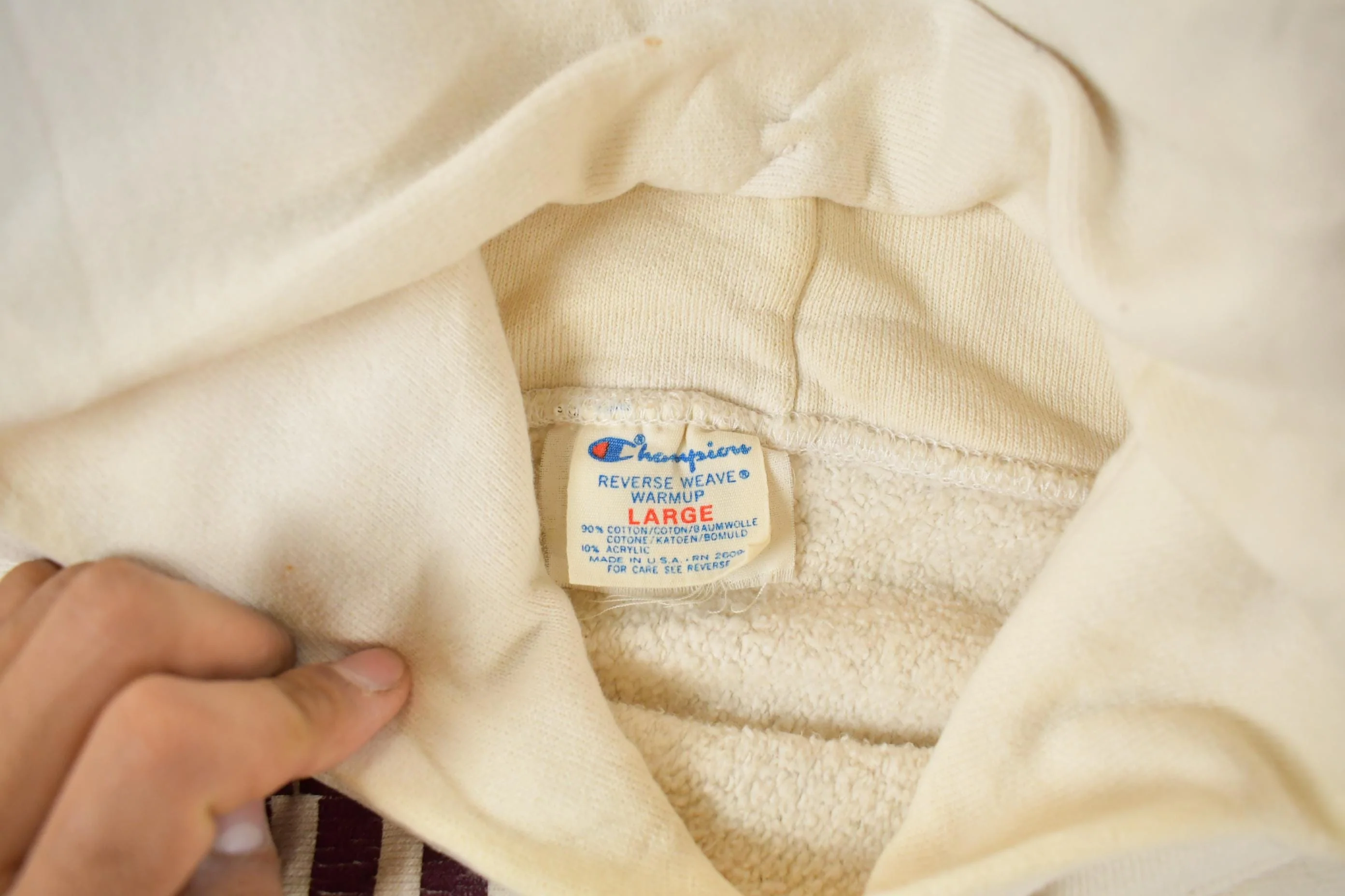Vintage 1980s Augsburg College Champion Reverse Weave Warmup Hoodie Men's L - Image 6