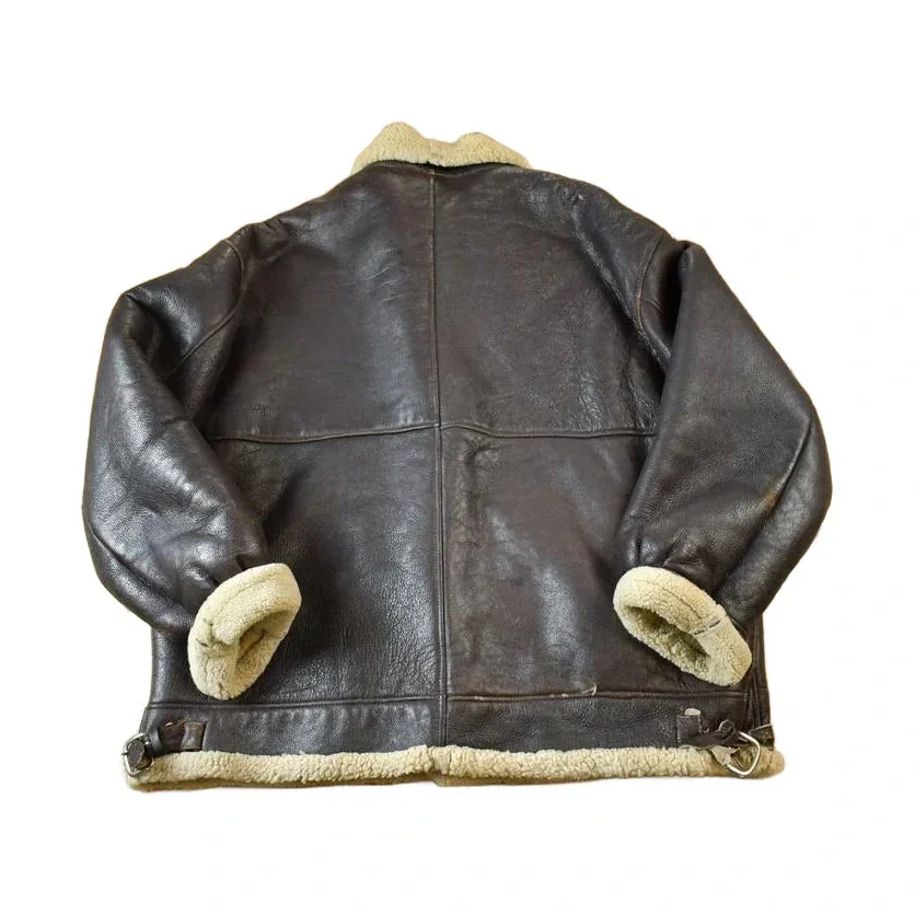 Vintage 1980s Authentic B3 Style Shearling Jacket Made In USA - Image 2