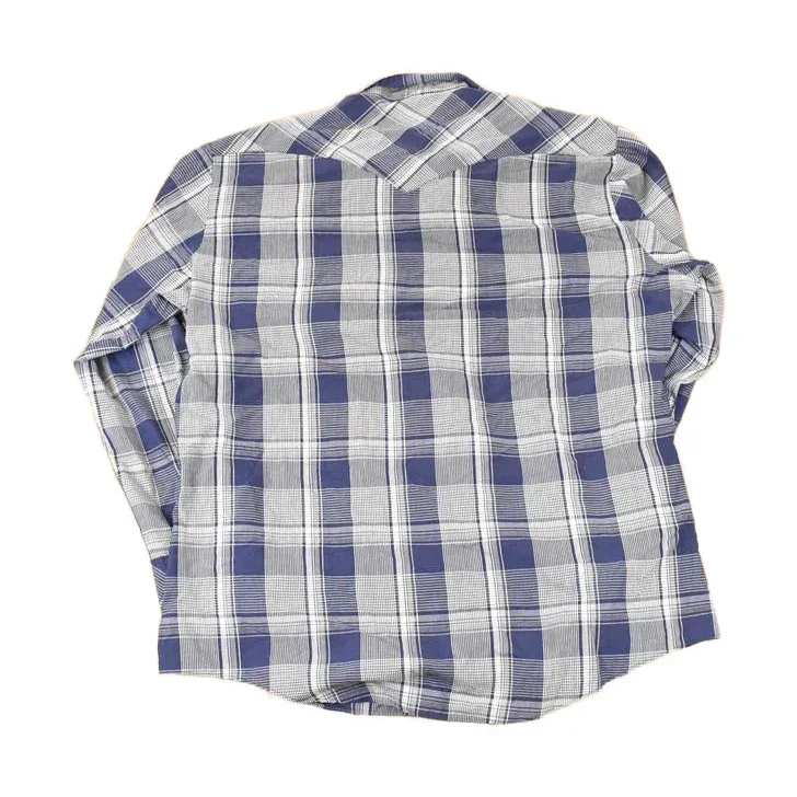 Vintage 1980s Authentic Western Plaid Snap Button Up Shirt Men's L - Image 2