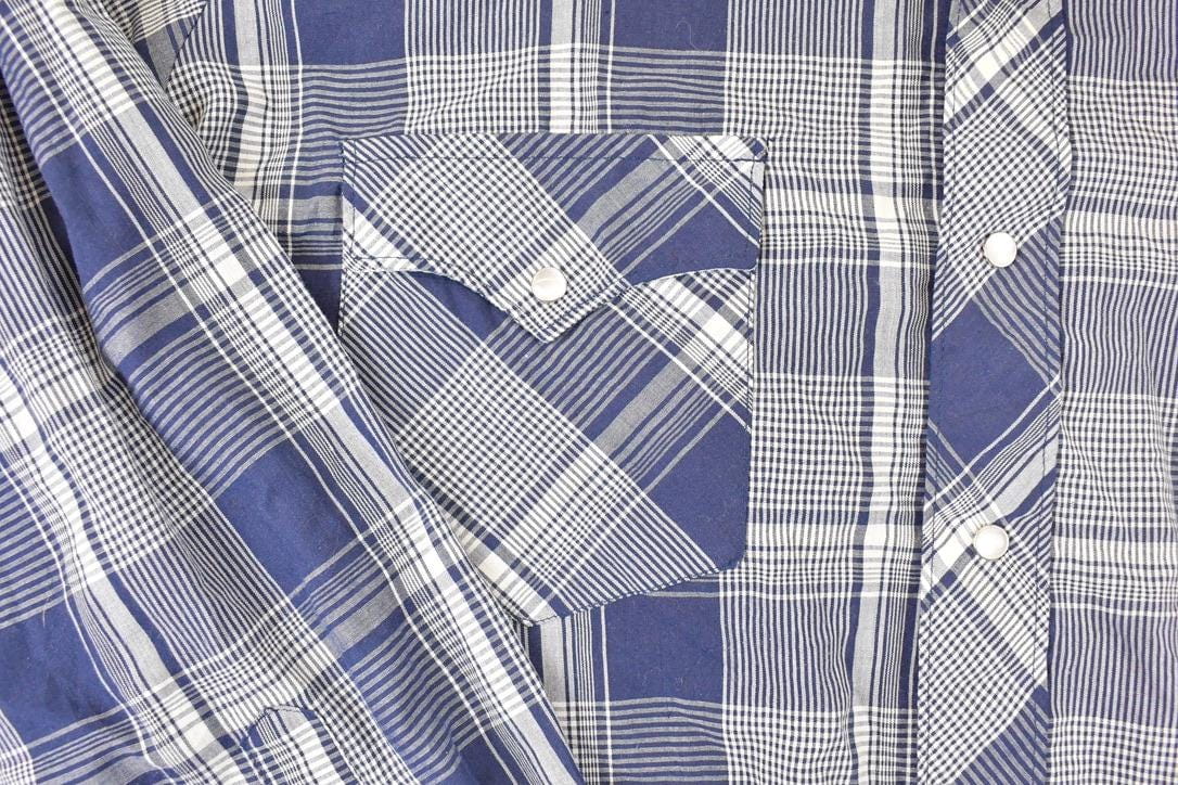 Vintage 1980s Authentic Western Plaid Snap Button Up Shirt Men's L - Image 3