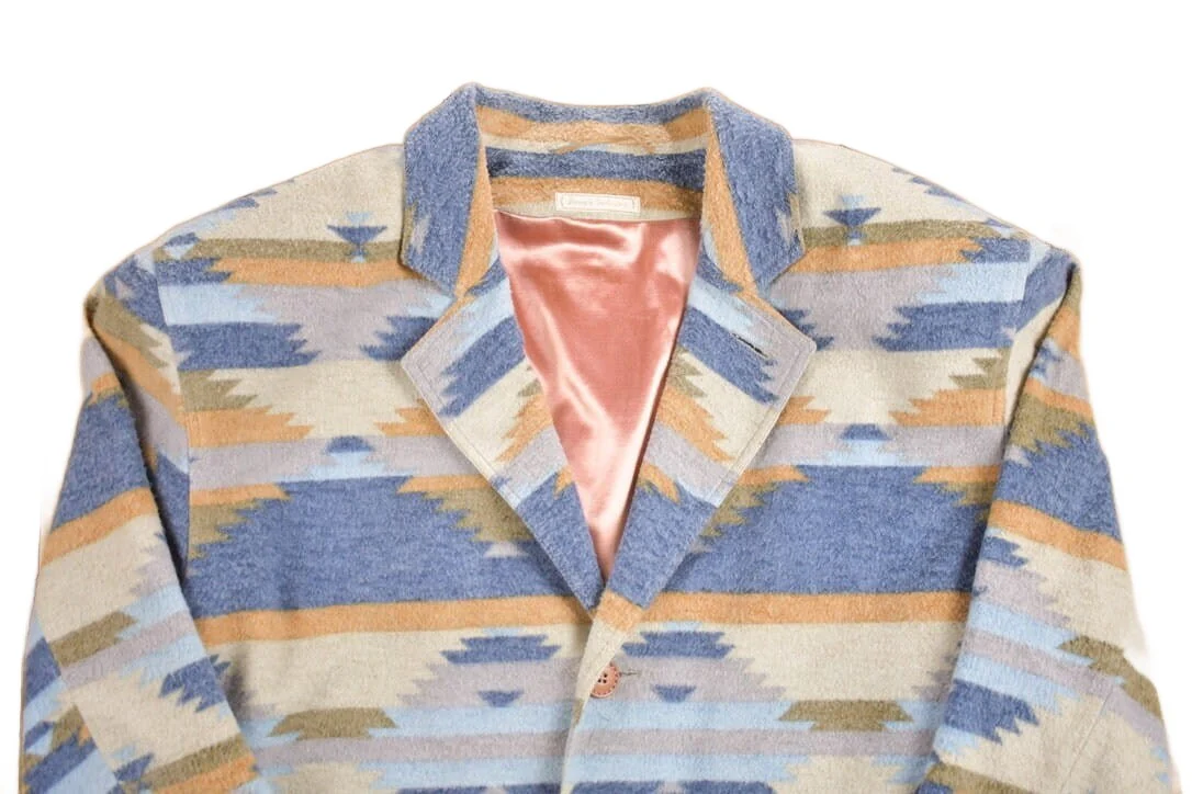 Vintage 1980s Aztec Pattern Blazer Men's 2XL - Image 3