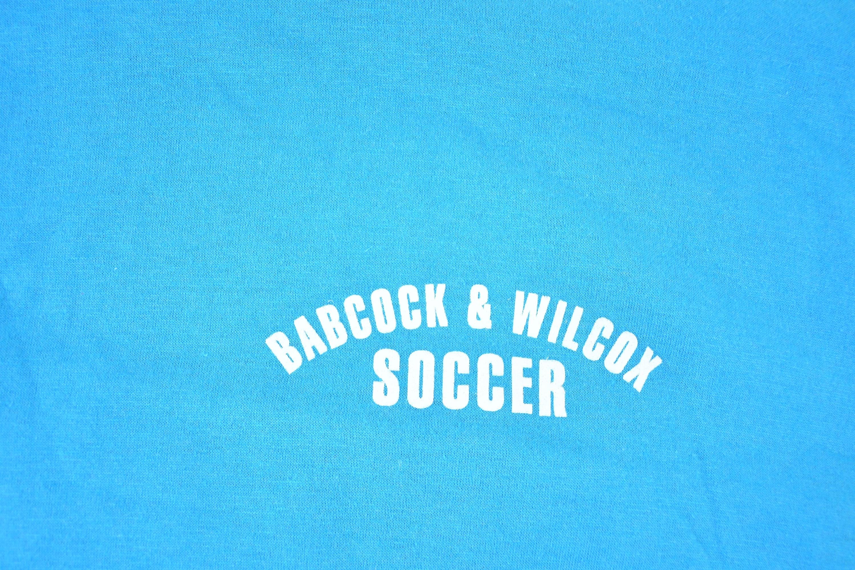 Vintage 1980s Babcock And Wilcox Soccer T-Shirt Mens L - Image 3