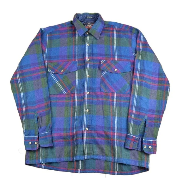 Vintage 1980s Back Packer Plaid Button Up Shirt Men's Large