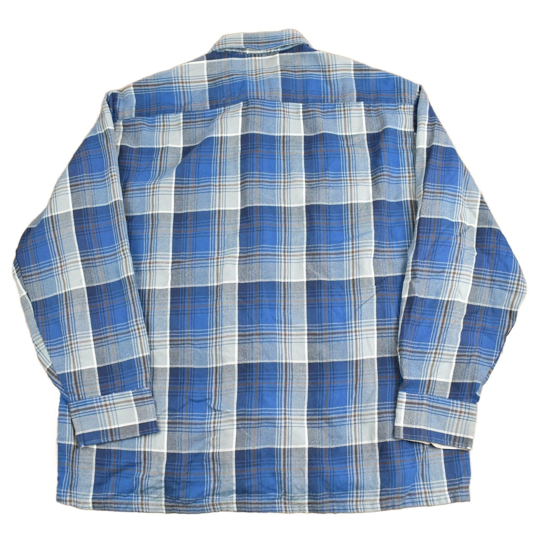 Vintage 1980s Back Packer Shadow Plaid Button Up Shirt Men's XL - Image 2