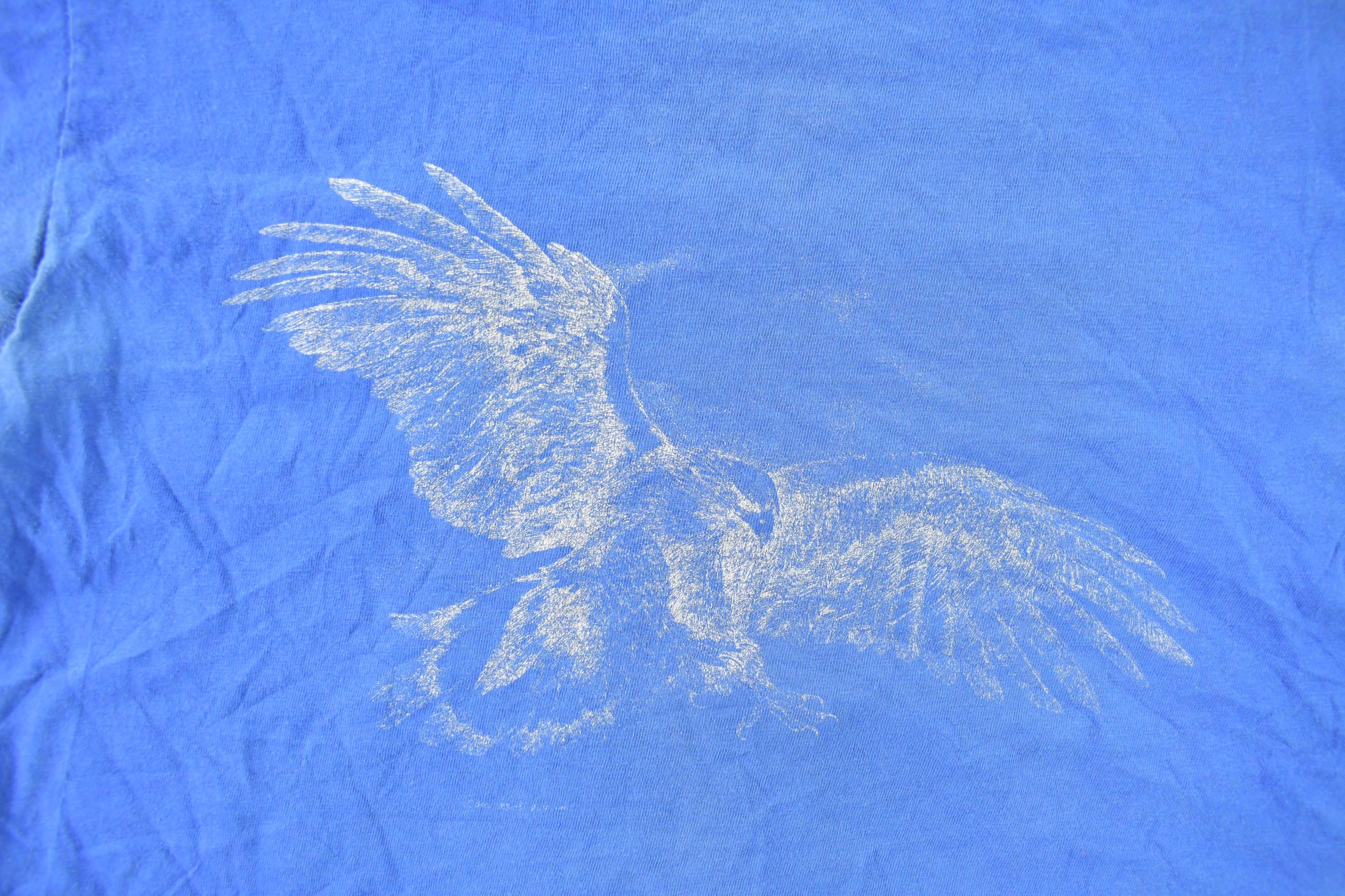 Vintage 1980s Bald Eagle Distressed Graphic T-Shirt Men's Medium - Image 3