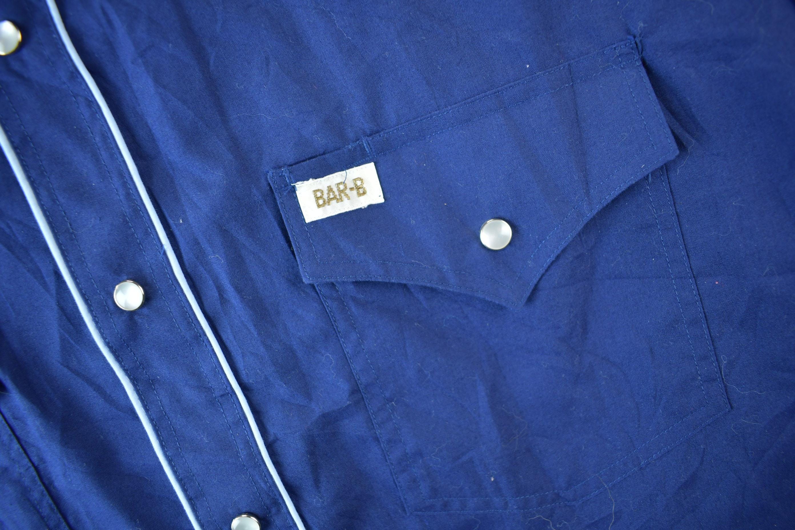Vintage 1980s Barb Western Wear Long Tail Button Up Shirt Men's Large - Image 4