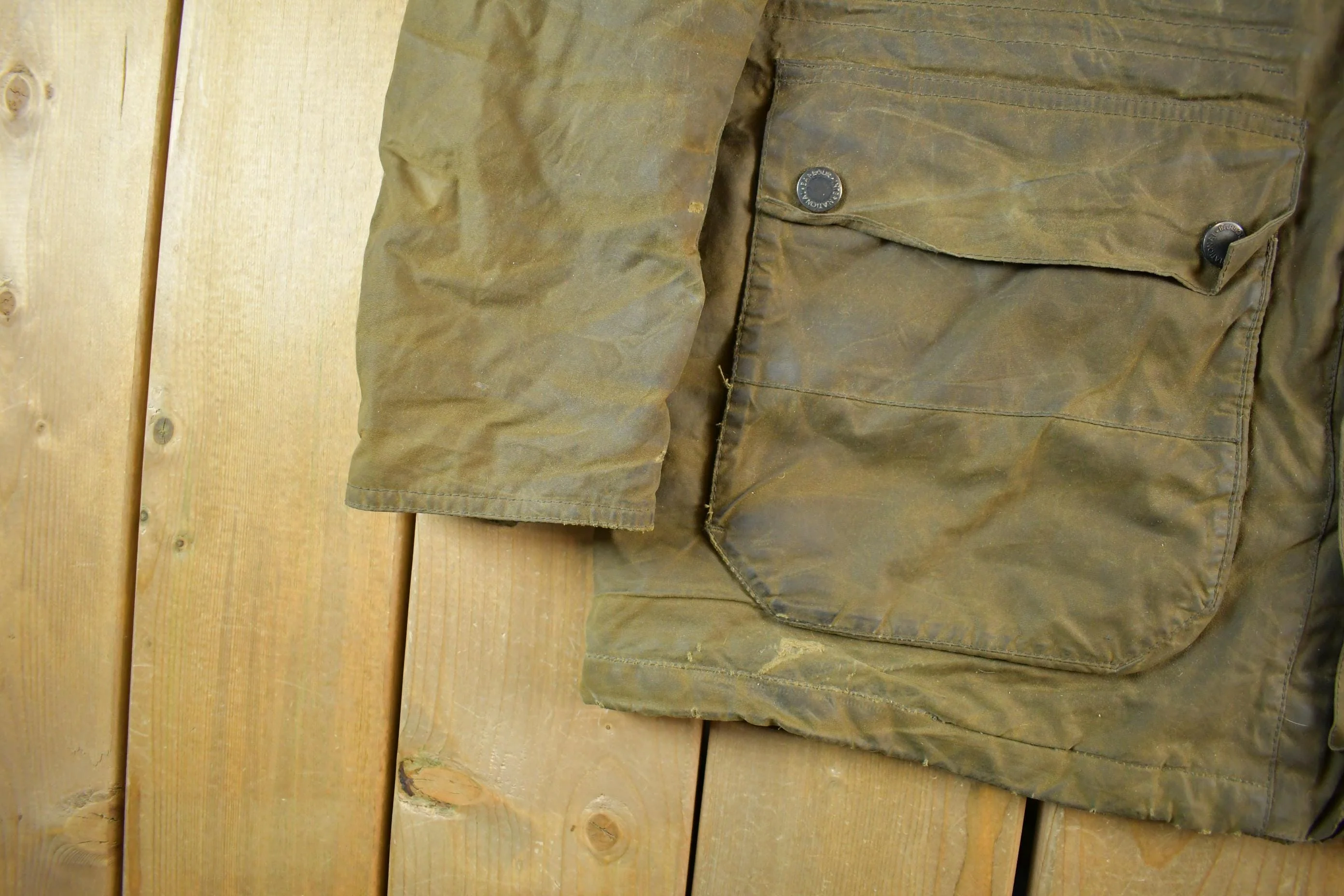 Vintage 1980s Barbour Wax Jacket Men's Large - Image 5