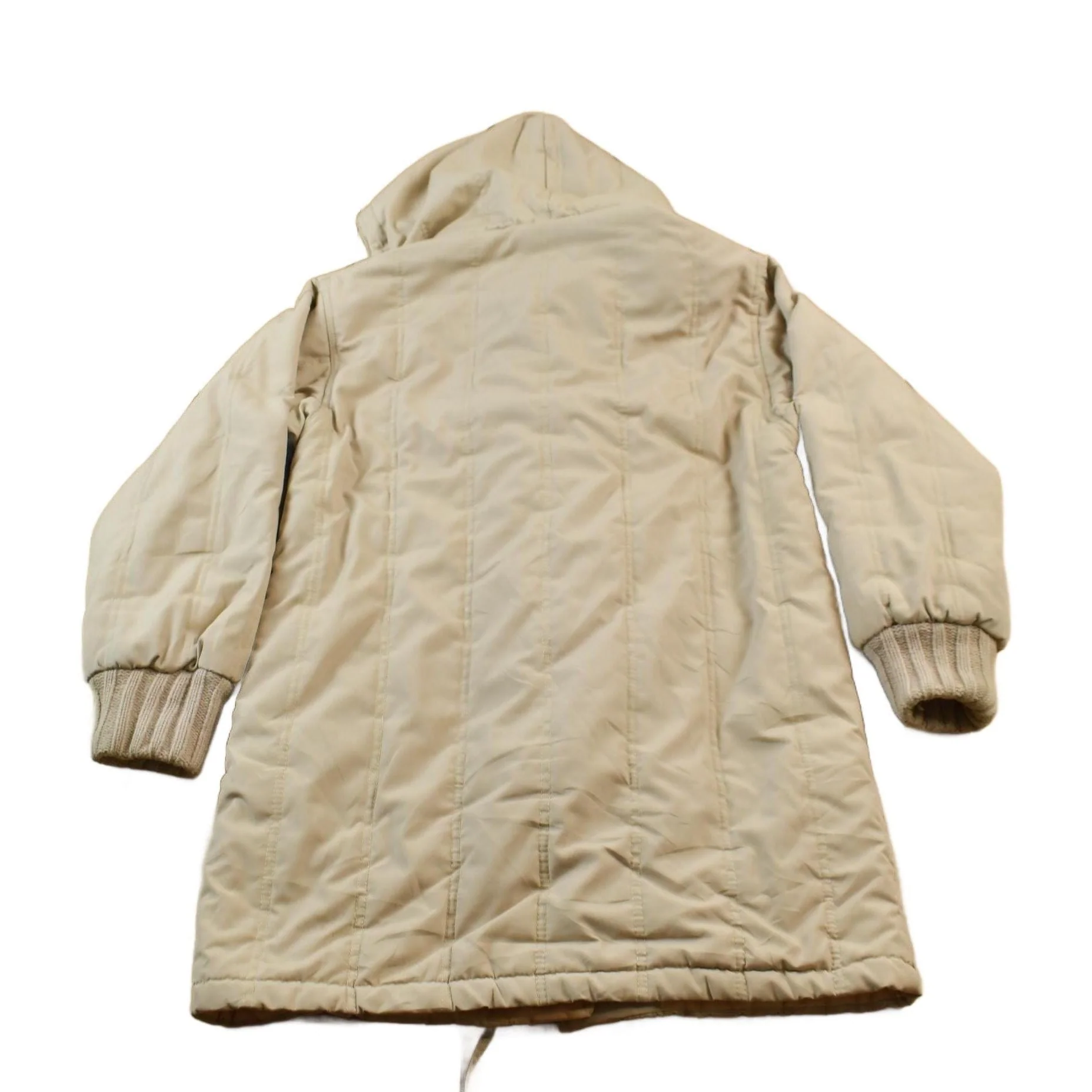 Vintage 1980s Beige Winter Parka Jacket Men's S - Image 2