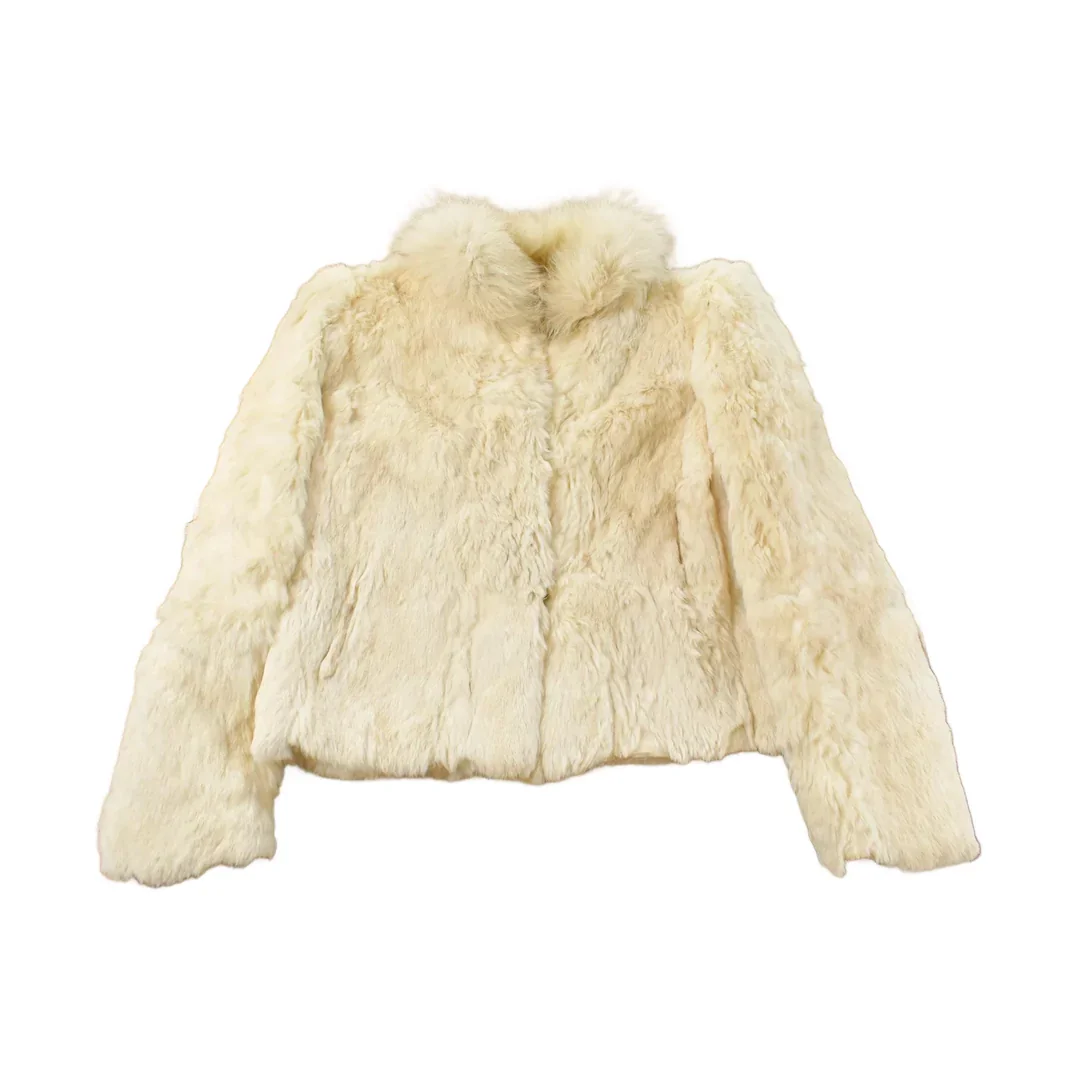 Vintage 1980s Berman's Rabbit Fur Coat Women's Small