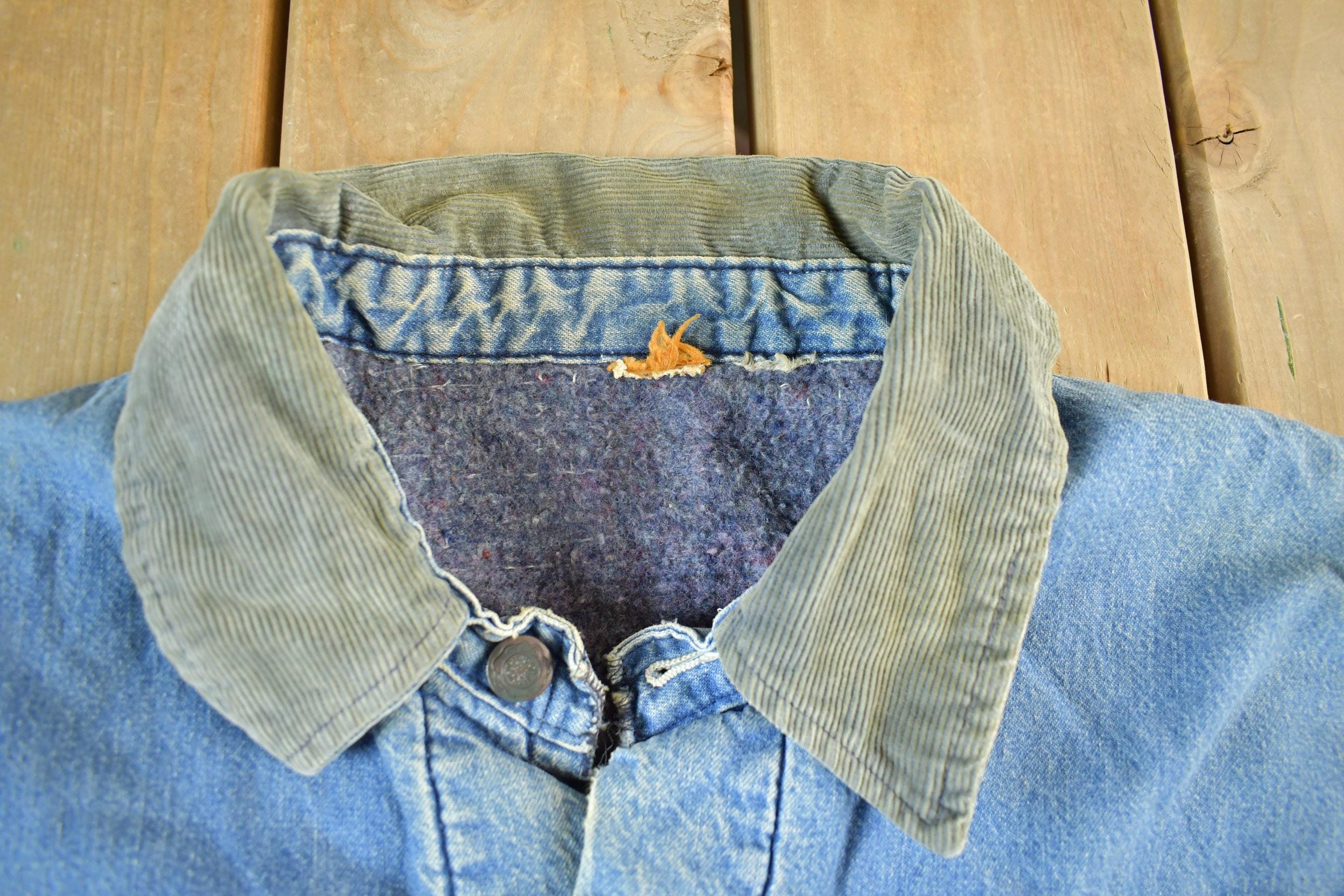 Vintage 1980s Big Mac Blanket Lined Denim Chore Coat Men's Large - Image 5
