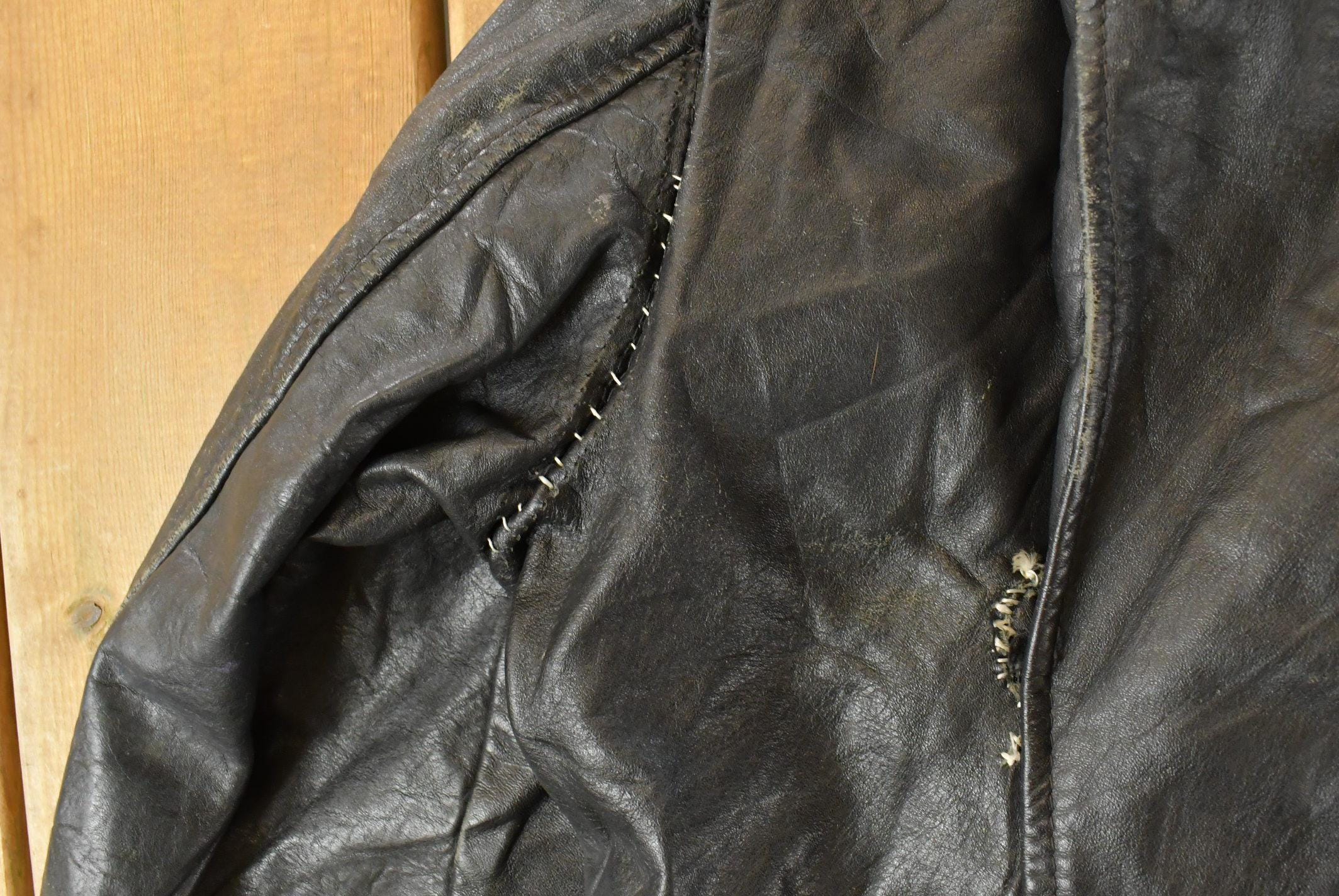 Vintage 1980s Biker Motorcycle Leather Jacket Men's Medium - Image 6