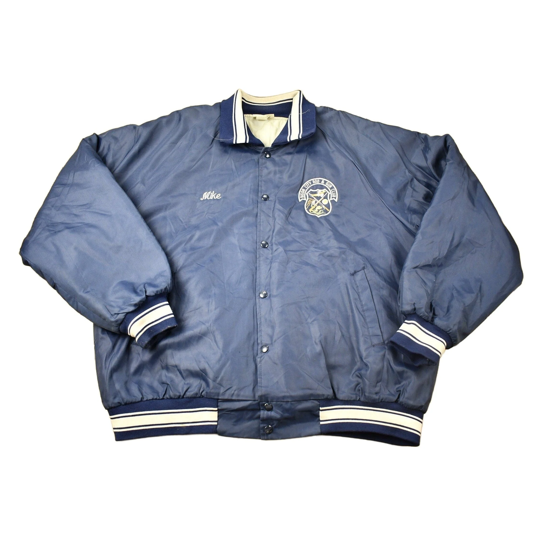 Vintage 1980s Bison City Rod & Gun Club Buffalo NY Satin Jacket Men's 2XL - Image 2