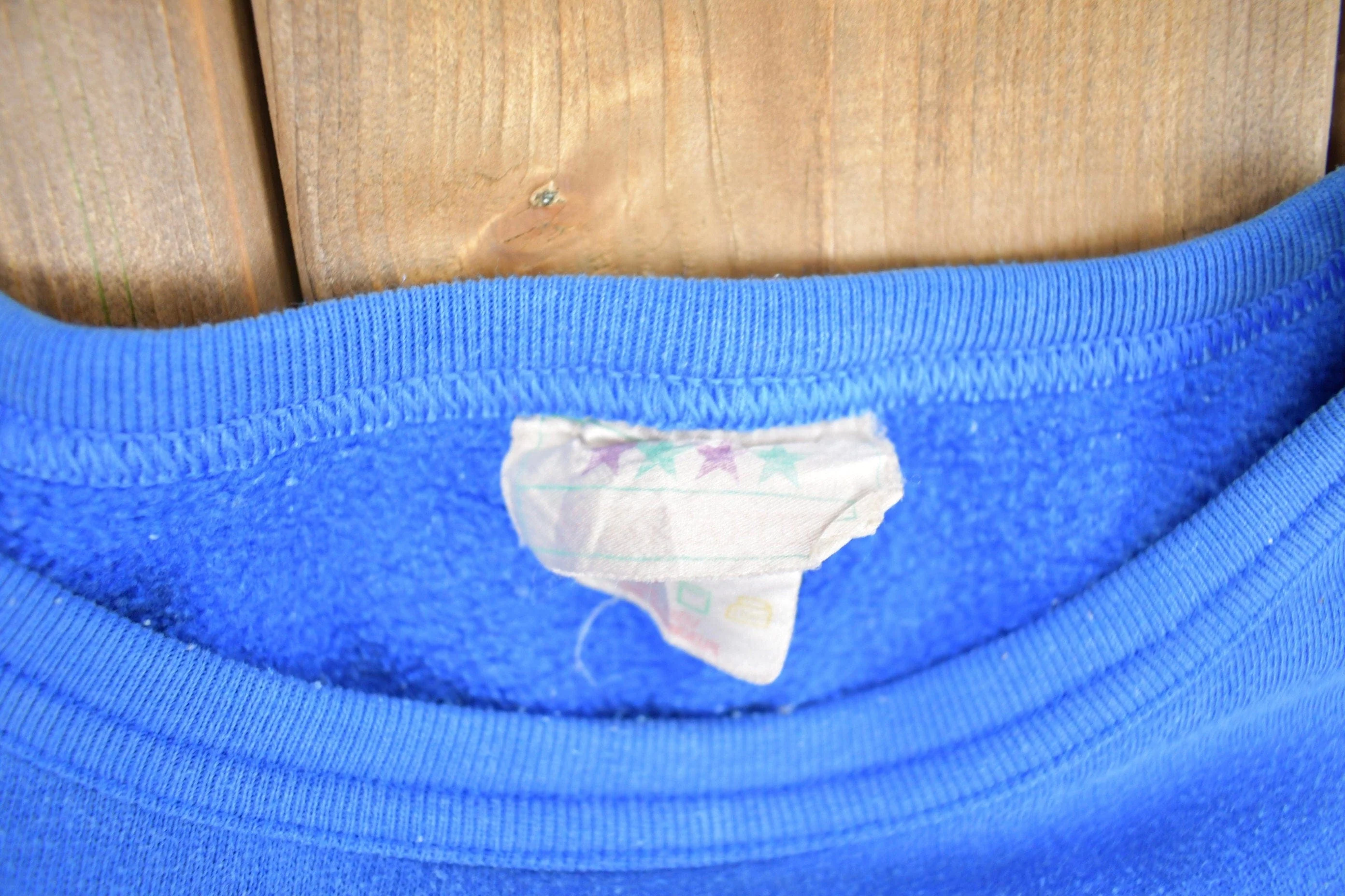 Vintage 1980s Blank Blue Crewneck Sweatshirt Men's Large - Image 5