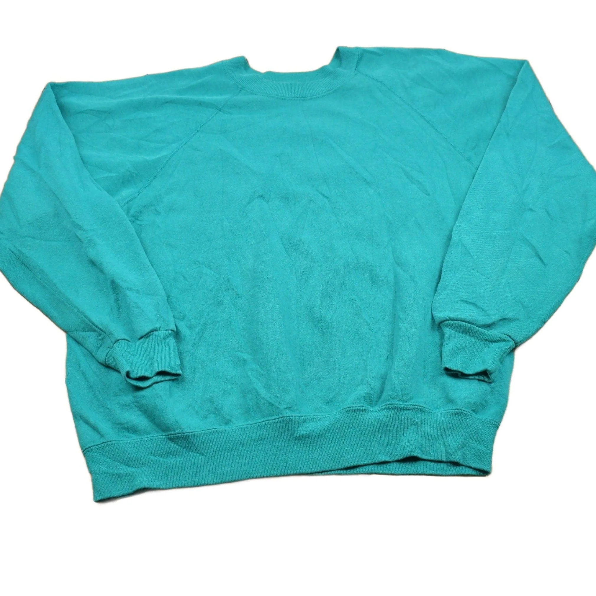 Vintage 1980s Blank Raglan Crewneck Sweatshirt Men's Large