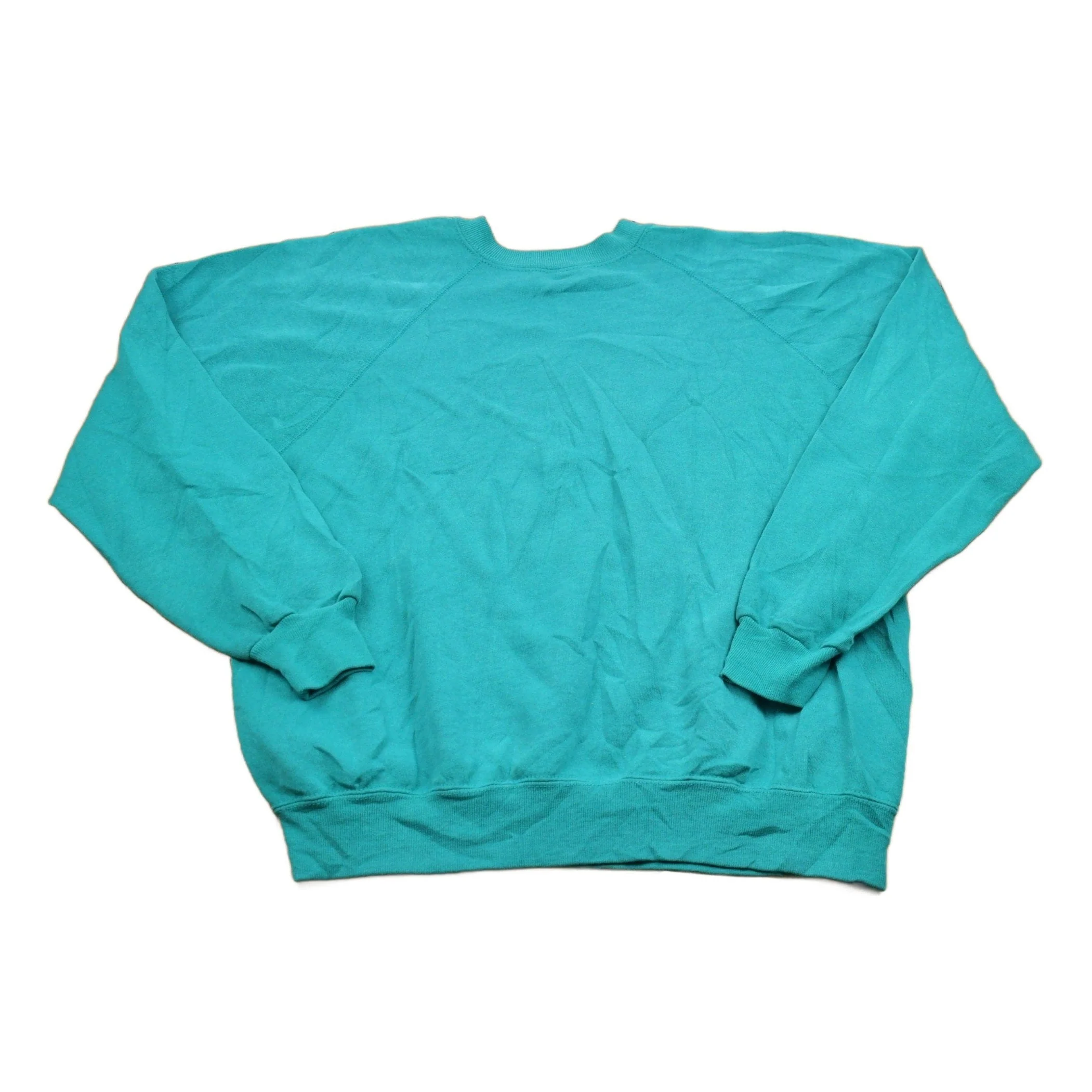 Vintage 1980s Blank Raglan Crewneck Sweatshirt Men's Large - Image 2