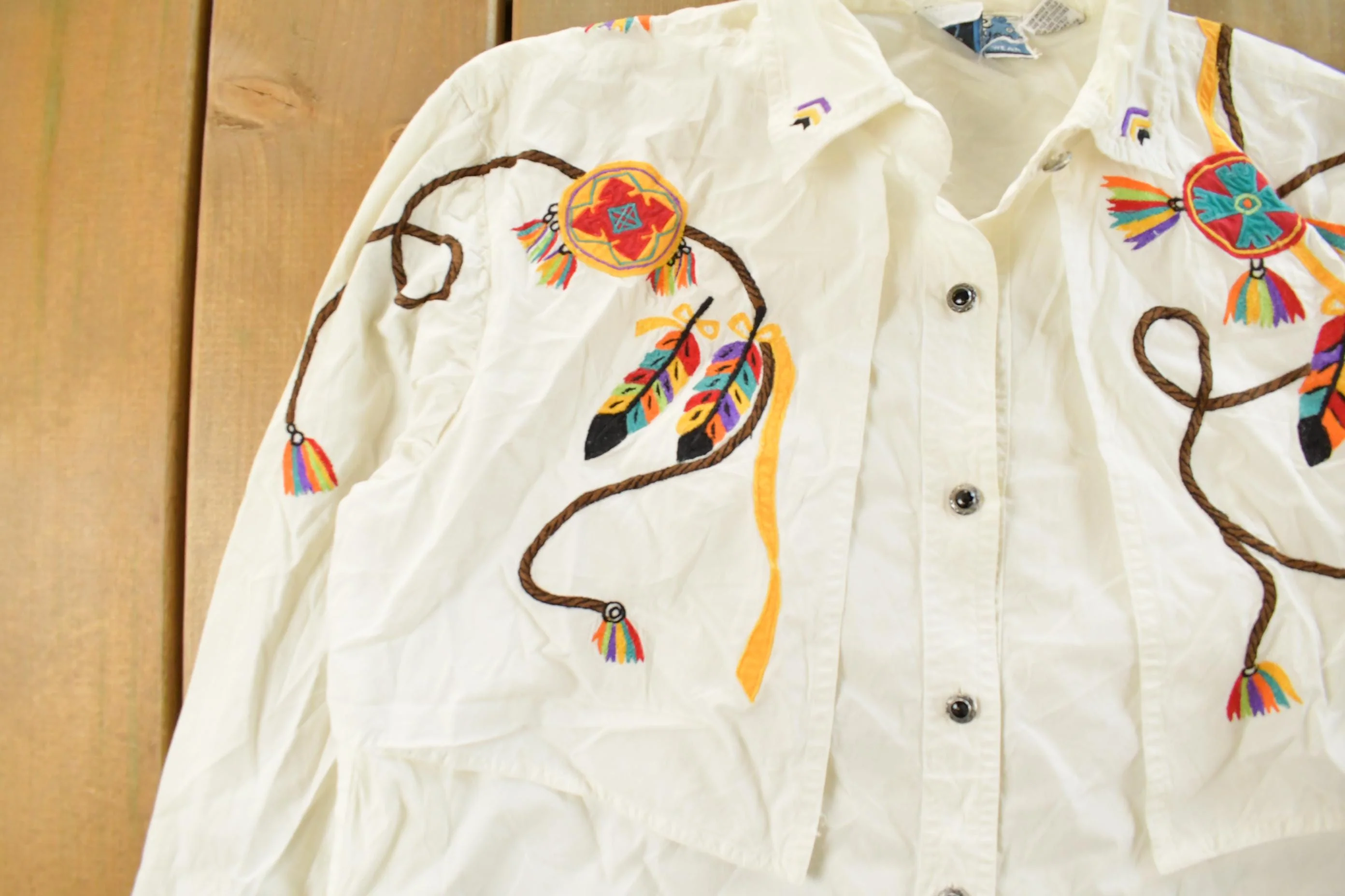 Vintage 1980s Blue Canyon Western Wear Rancher Button Up Shirt Women's Small - Image 4