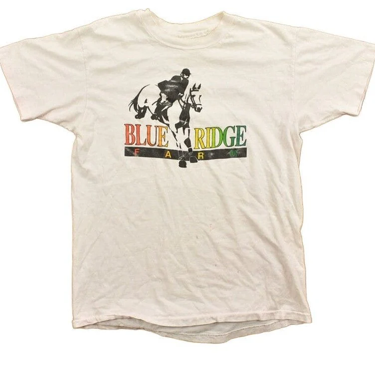 Vintage 1980s Blue Ridge Farm Theme Graphic T-Shirt Men's S
