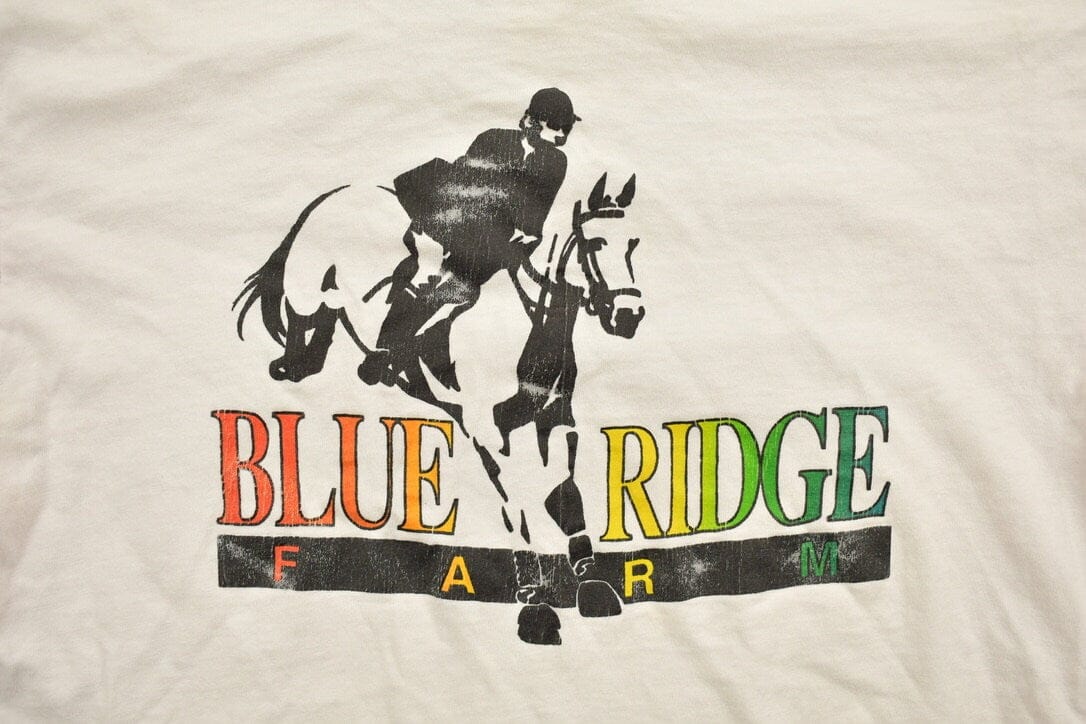 Vintage 1980s Blue Ridge Farm Theme Graphic T-Shirt Men's S - Image 3