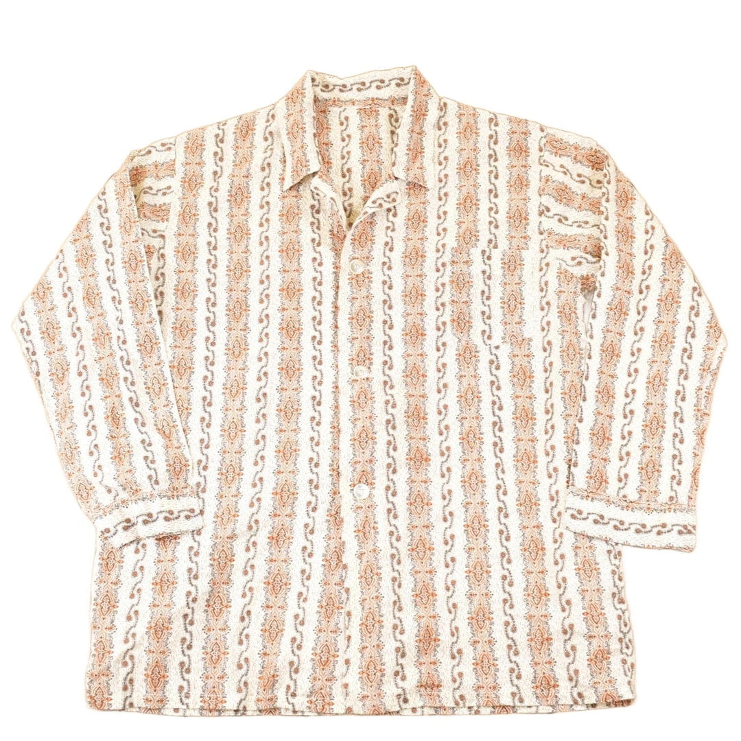 Vintage 1980s Boho Hippie Button Up Shirt Men's L