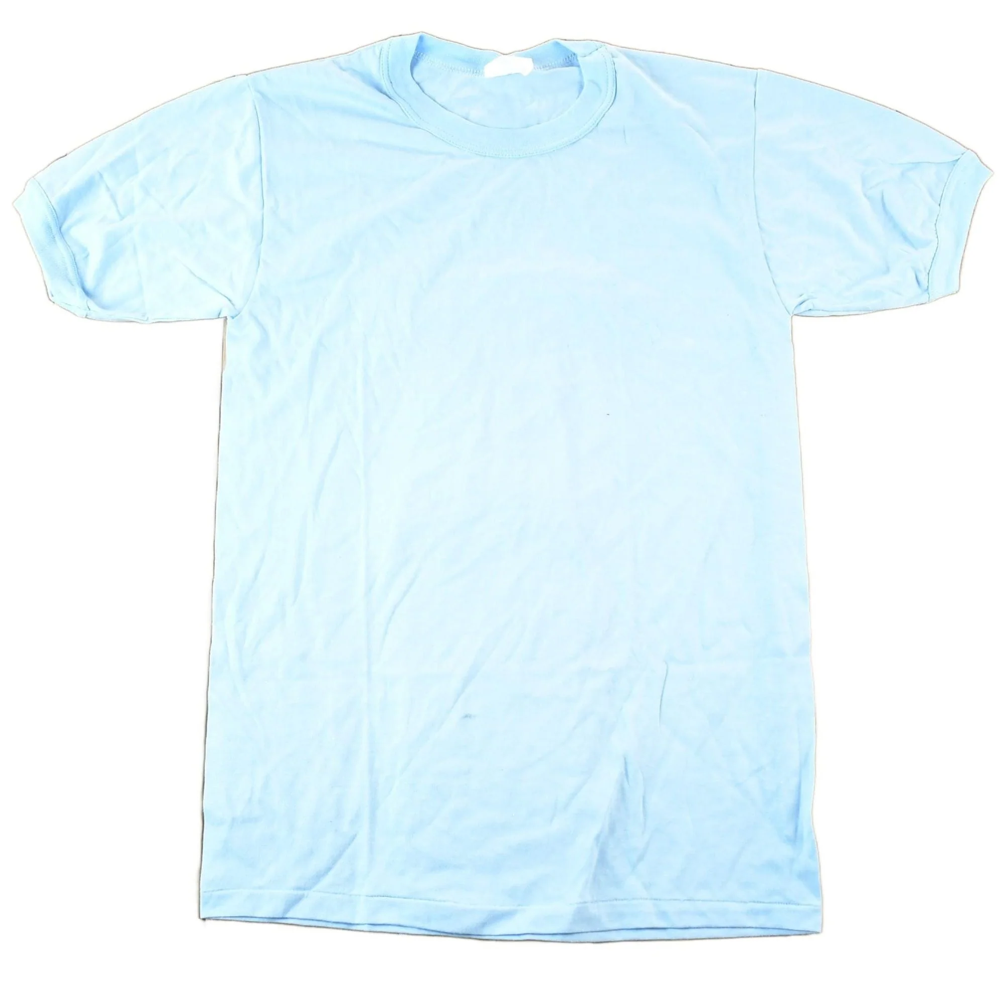 Vintage 1980s Bonne Experience Baby Blue Blank Ringer Sleeve T-Shirt Mens S