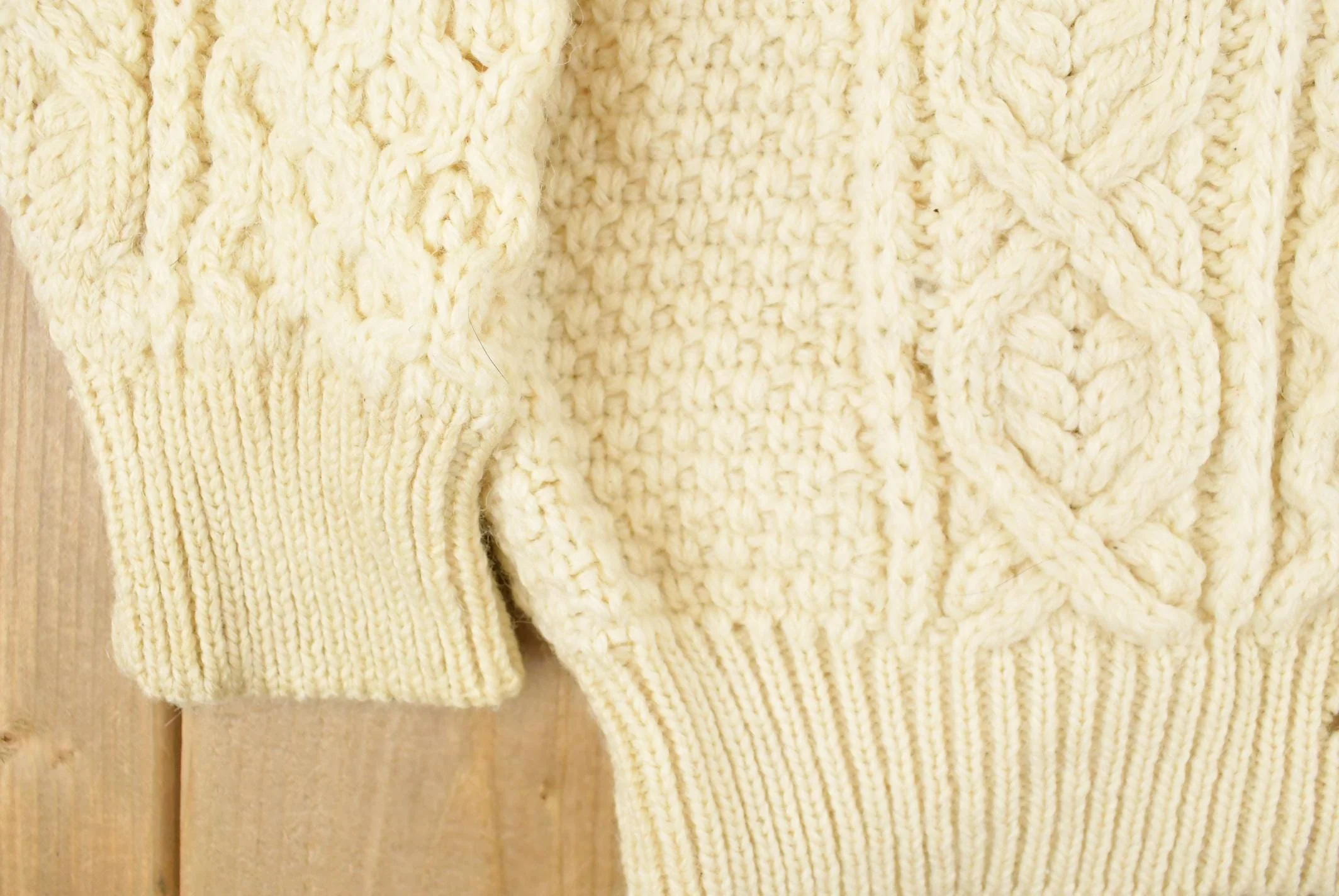 Vintage 1980s Bonner Ireland Fisherman Ribbed Wool Knit Sweater Men's Medium - Image 4