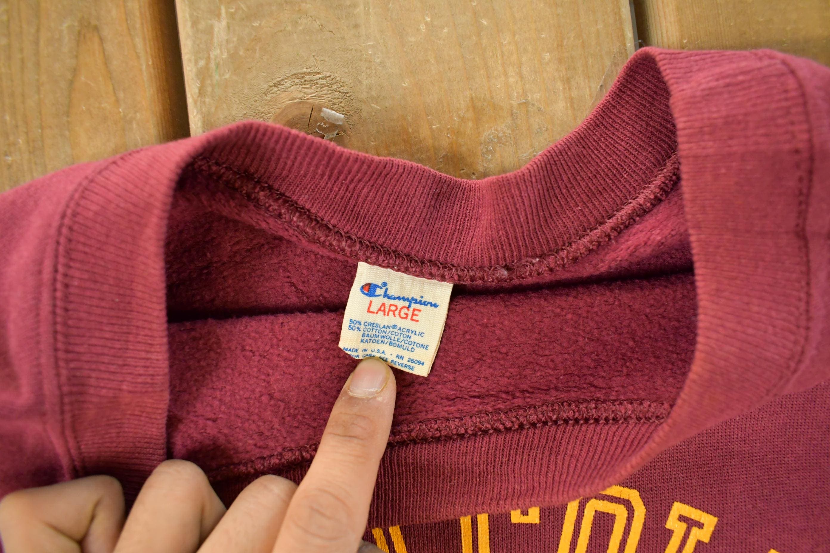 Vintage 1980s Boston College Champion Reverse Weave Crewneck Sweatshirt Men's Medium - Image 5