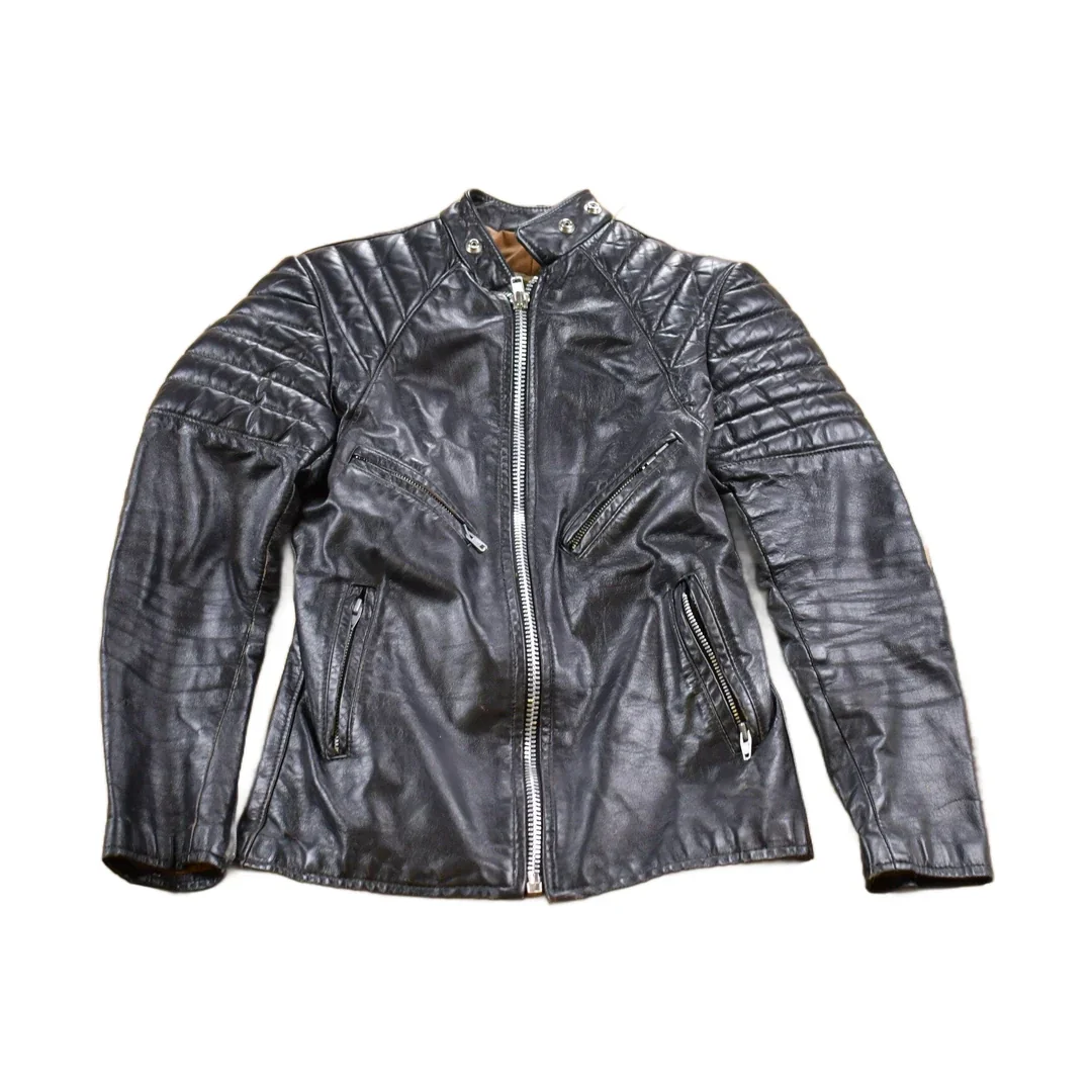 Vintage 1980s Brimaco Leather Cafe Racer Jacket Men's XS