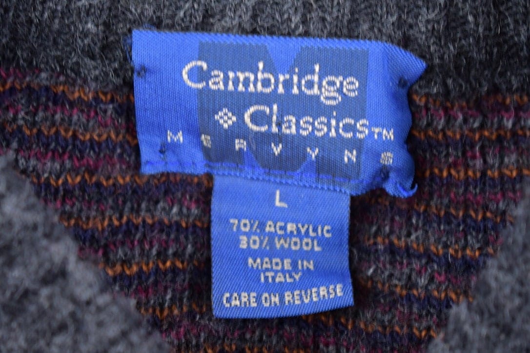 Vintage 1980s Cambridge Classics Knit Sweater Men's Large - Image 3