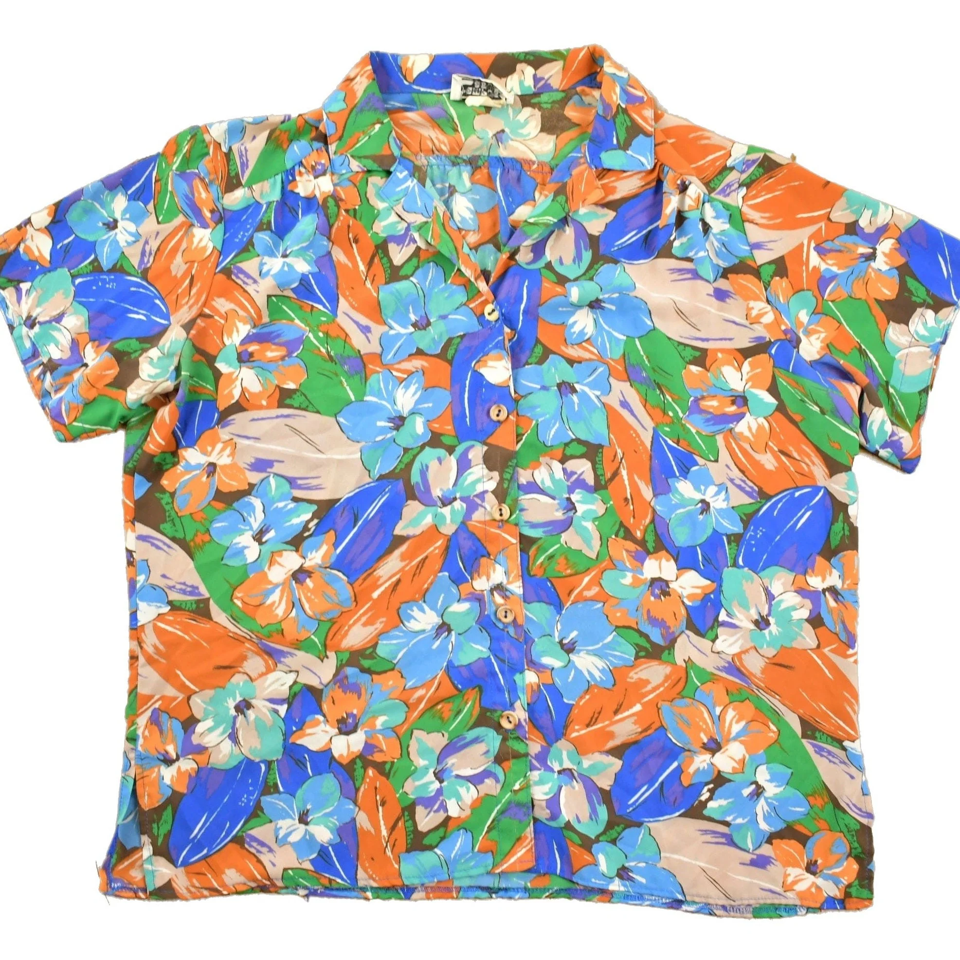 Vintage 1980s Campus Casuals Of California Floral Button Up Shirt Men's Medium