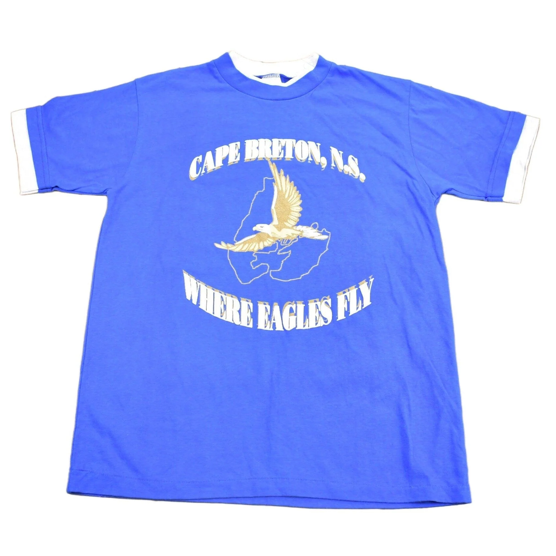 Vintage 1980s Cape Breton Nova Scotia Where Eagles Fly Graphic T-Shirt Men's Medium