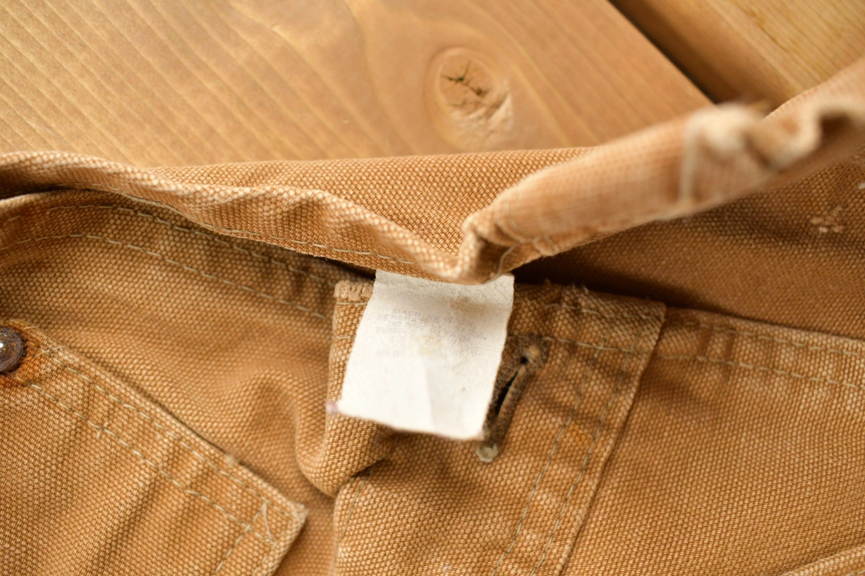 Vintage 1980s Carhartt Beige Canvas Double Knee Overalls Men's 40 x 26 - Image 8