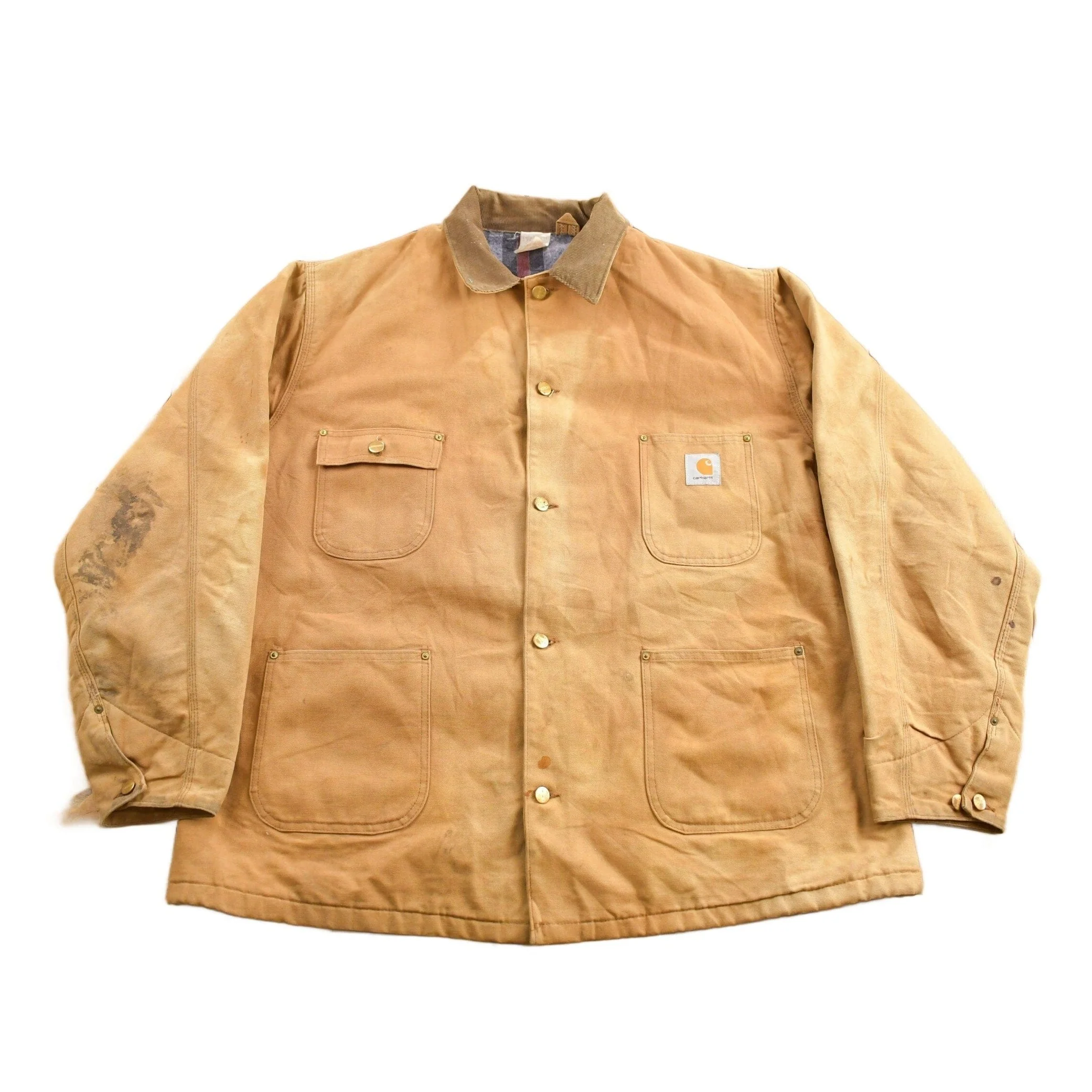 Vintage 1980s Carhartt Blanket Lined Chore Coat Men's 2XL