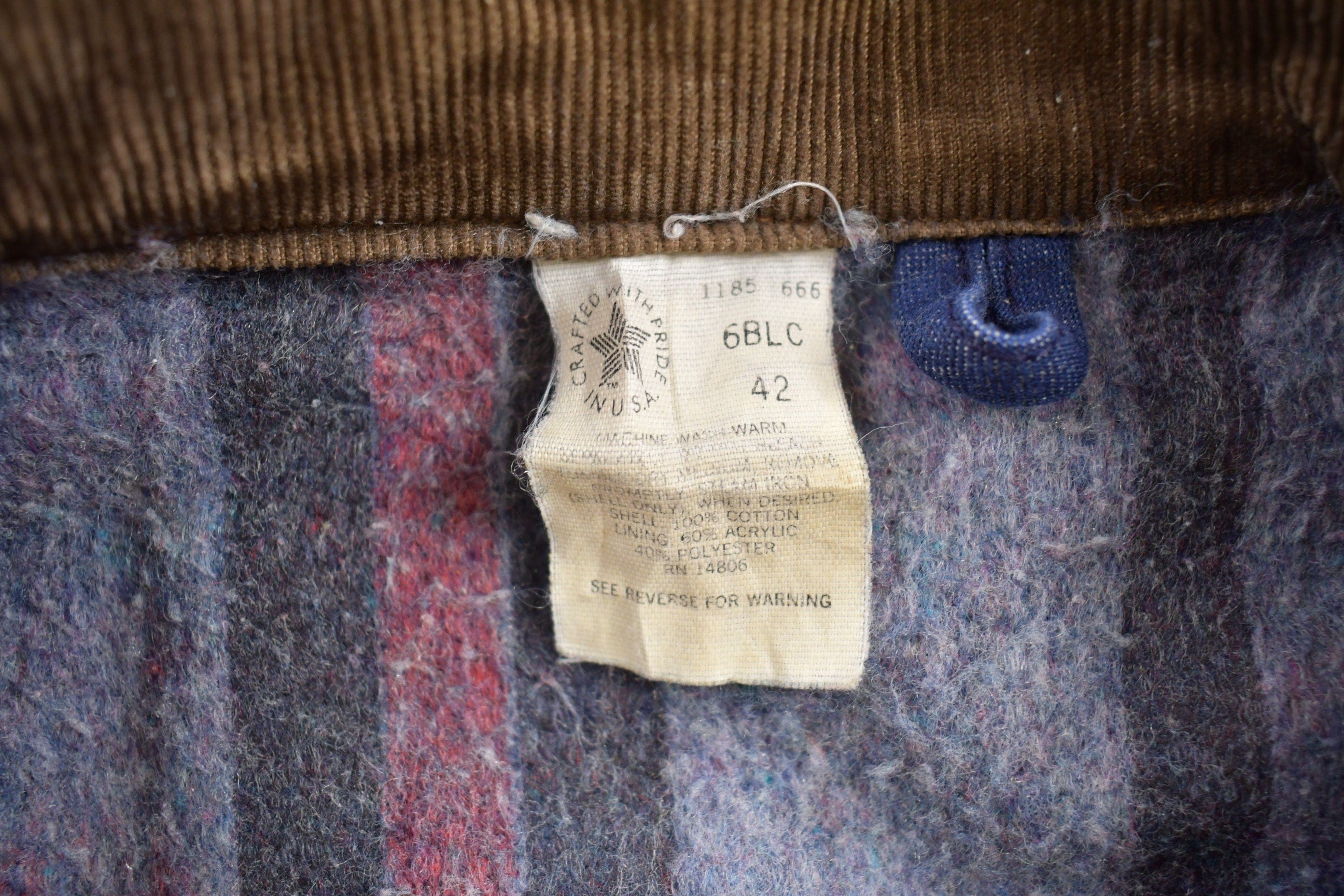 Vintage 1980s Carhartt Blanket Lined Chore Coat Men's Large - Image 5