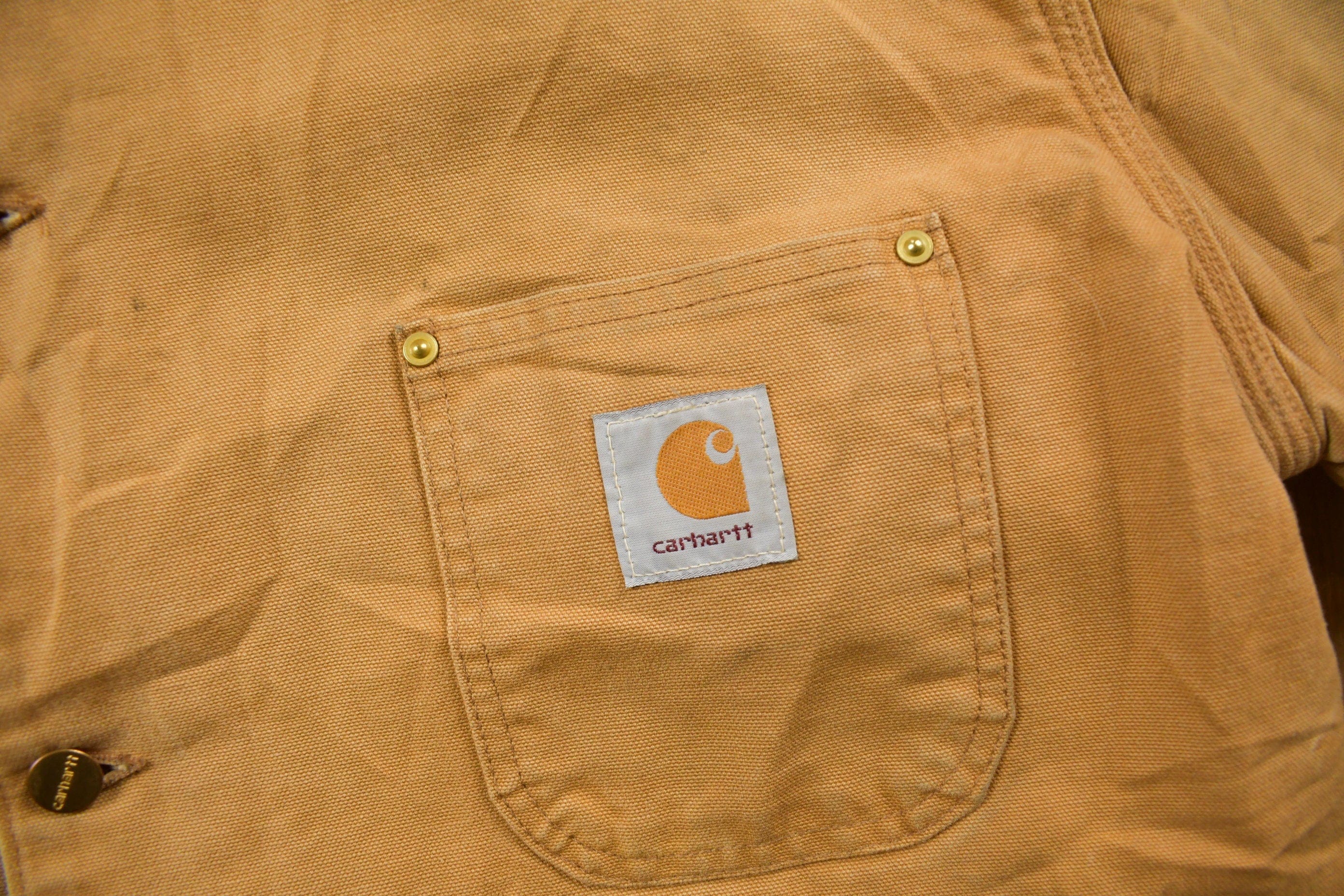 Vintage 1980s Carhartt Blanket Lined Chore Coat Men's XL - Image 5