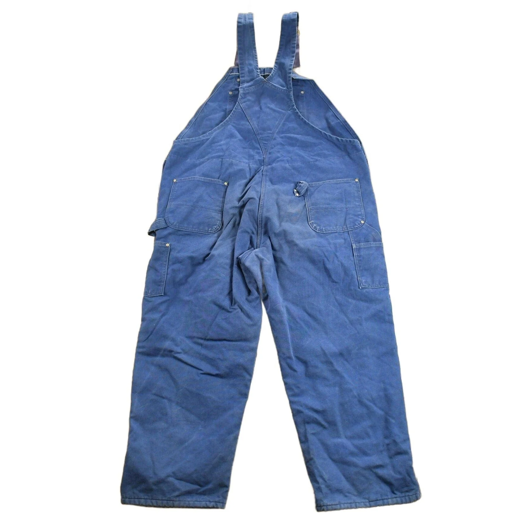 Vintage 1980s Carhartt Blue Canvas Double Knee Overalls Men's 48 x 30 - Image 2