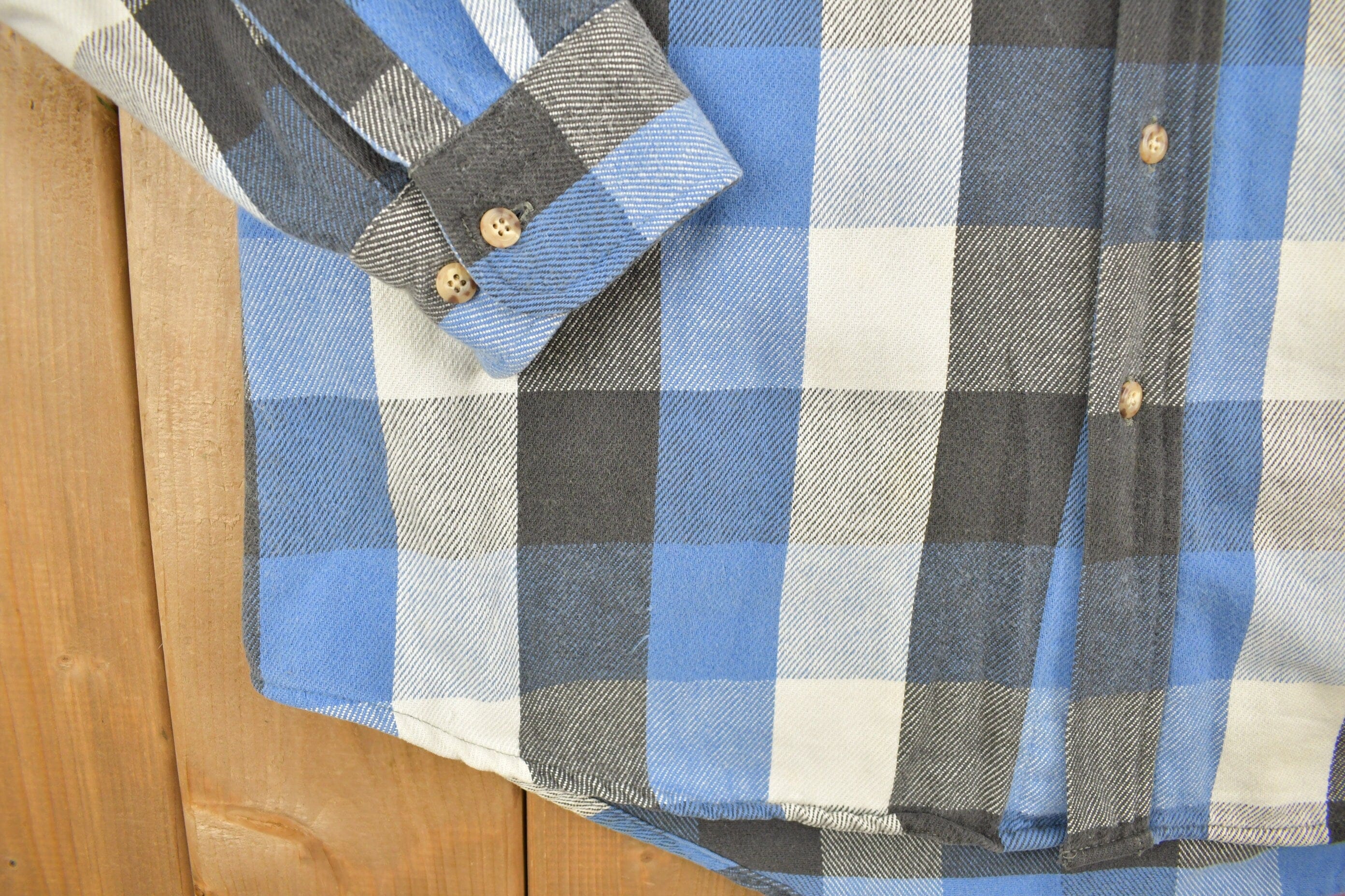 Vintage 1980s Carhartt Button Up Plaid Shirt Buffalo Plaid Men's 2XL - Image 4