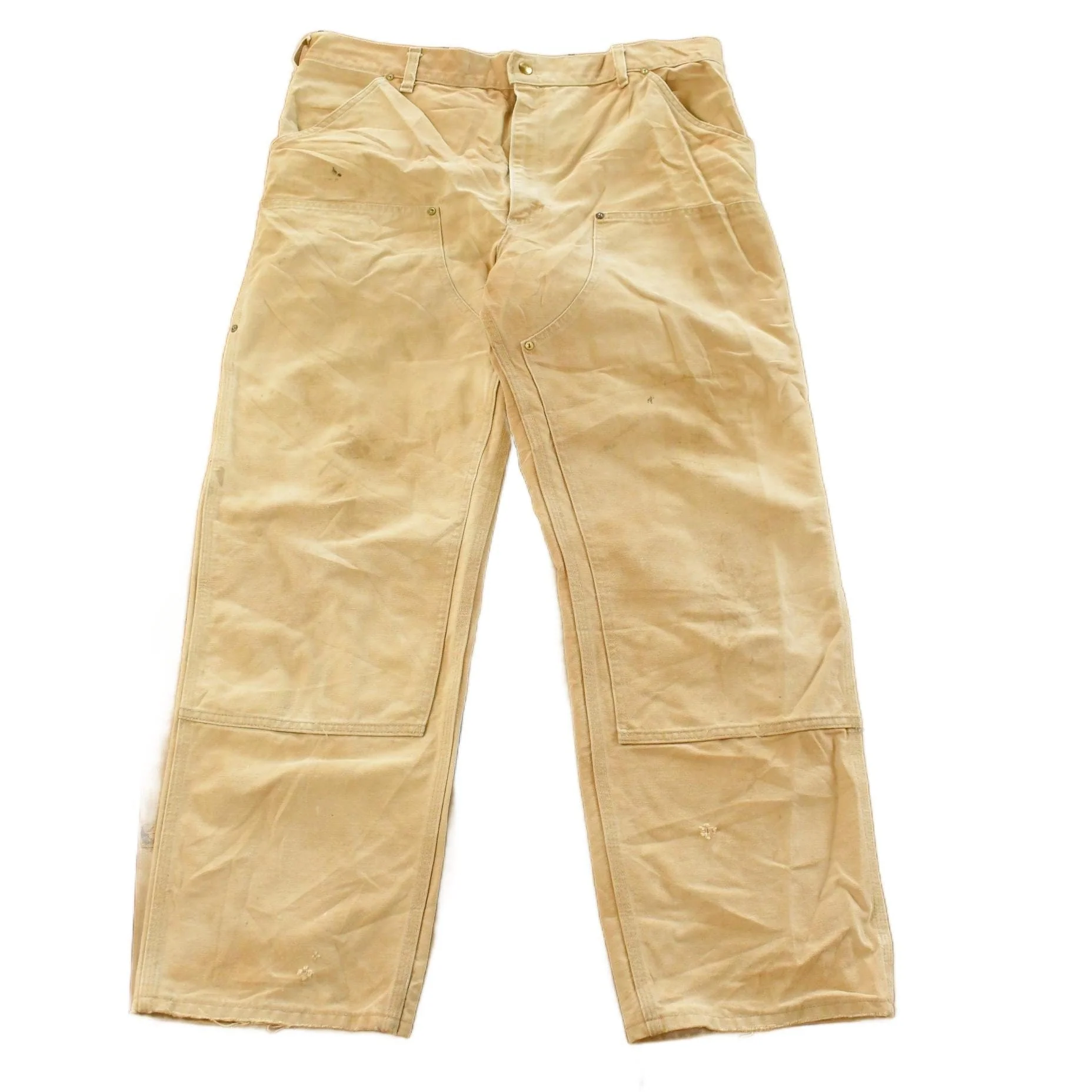 Vintage 1980s Carhartt Distressed Sun Faded Double Knee Pants Men's 37 x 29