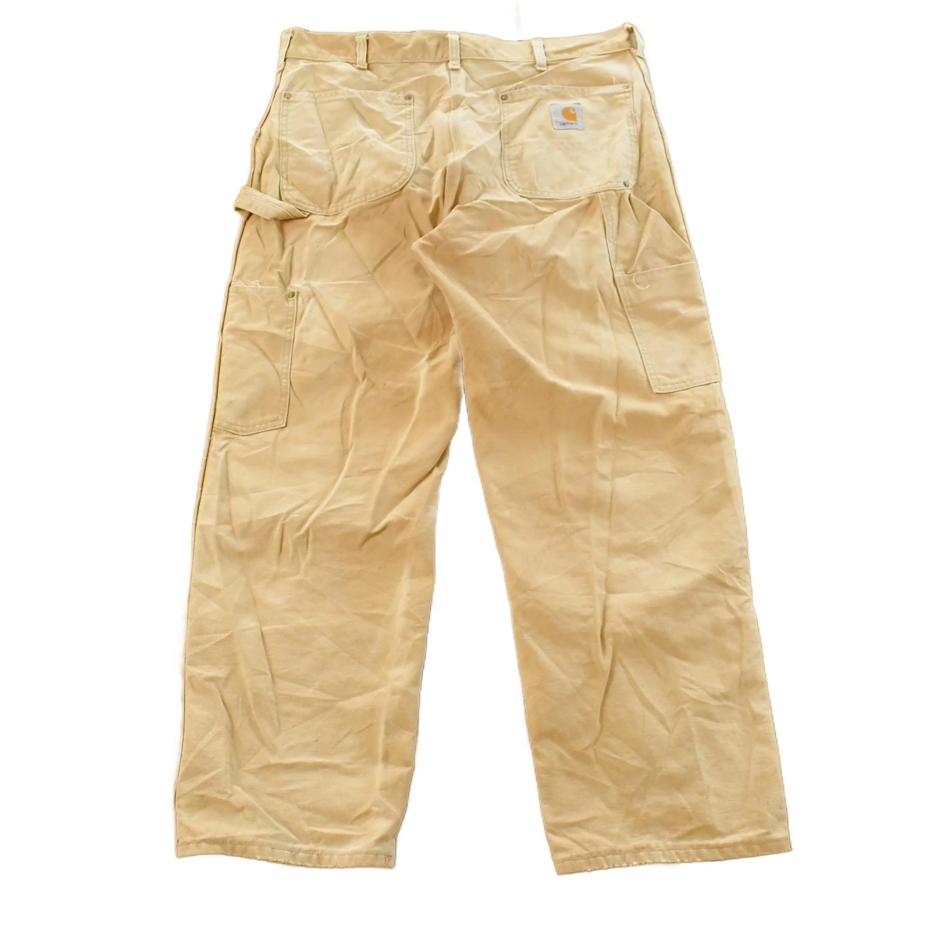 Vintage 1980s Carhartt Distressed Sun Faded Double Knee Pants Men's 37 x 29 - Image 2