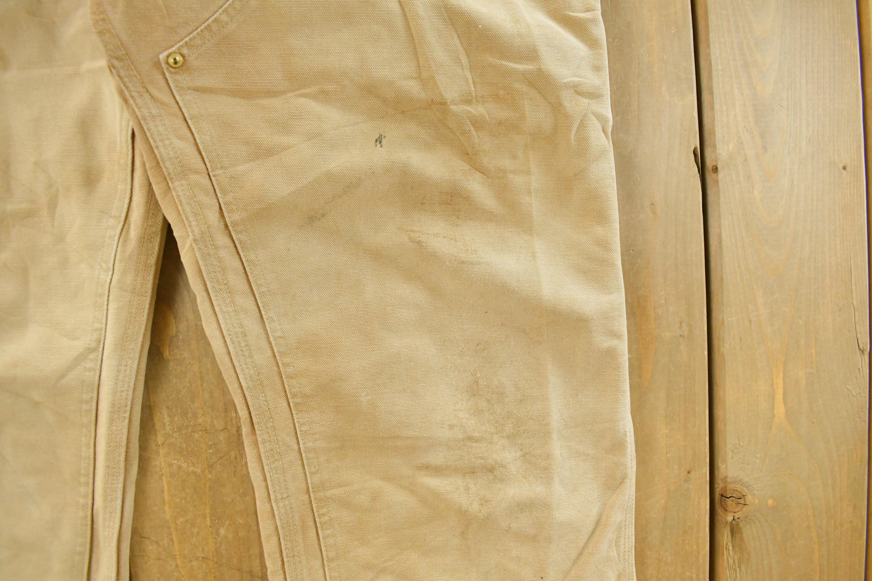 Vintage 1980s Carhartt Distressed Sun Faded Double Knee Pants Men's 37 x 29 - Image 3