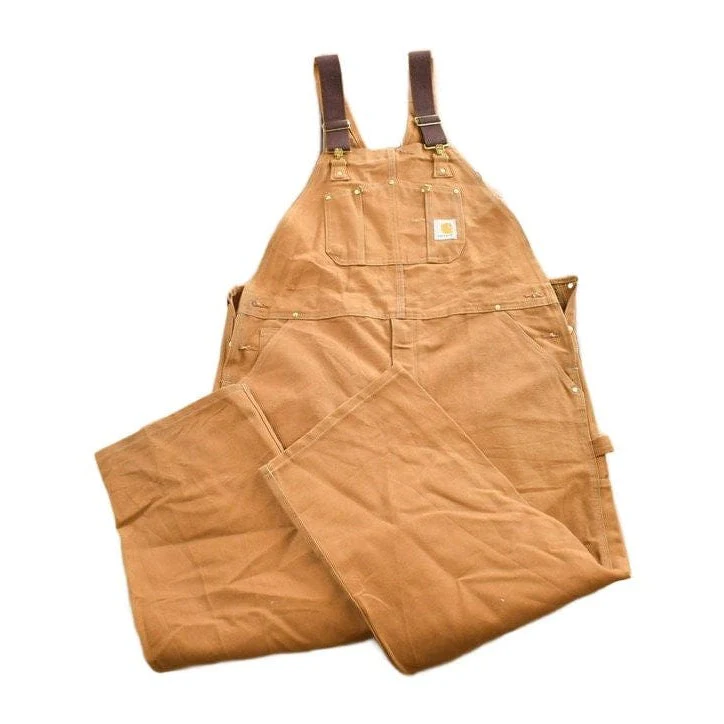 Vintage 1980s Carhartt Double Knee Canvas Overalls Men's 42 x 30